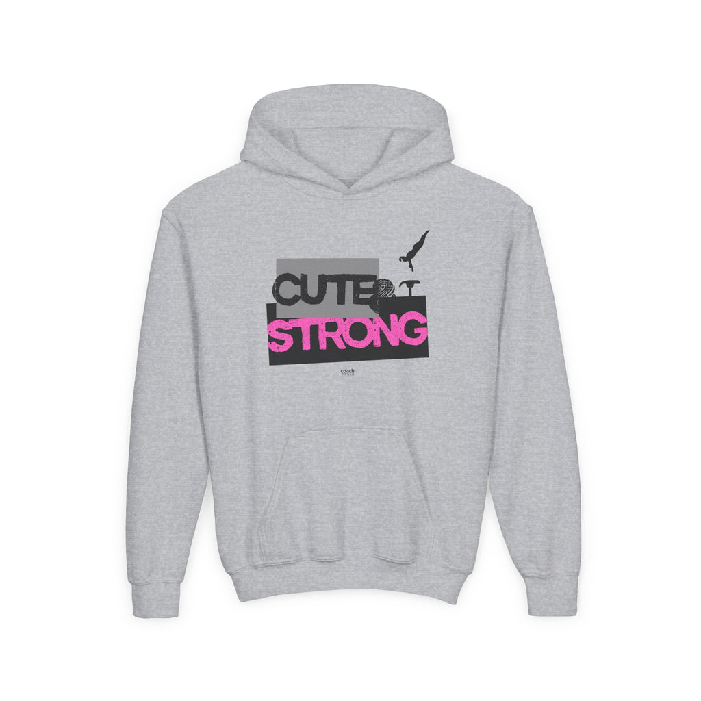Cute & Strong Hoodie - Pink/Black (Youth)