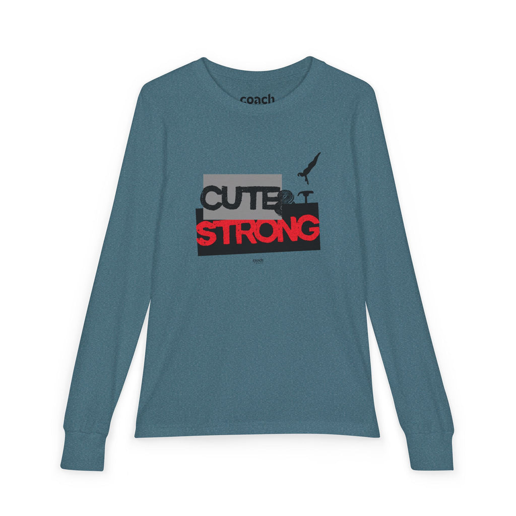 Cute & Strong Long Sleeve Shirt - Red/Black (Youth)