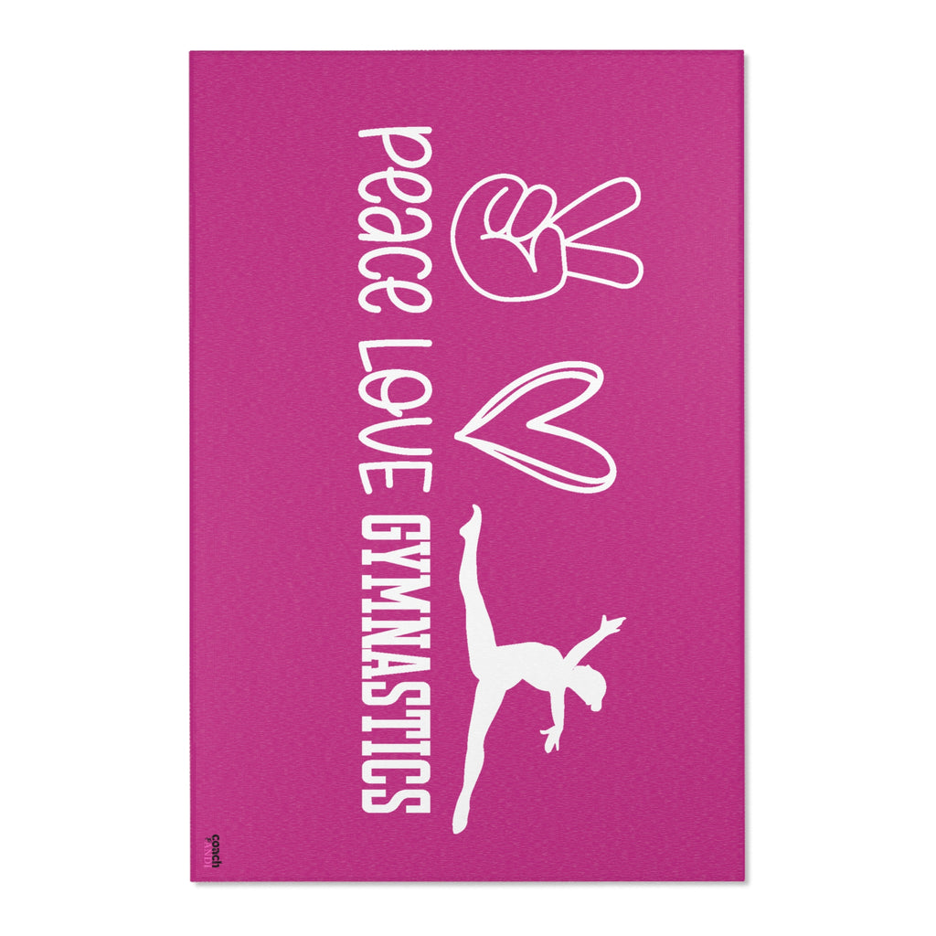 Peace, Love, Gymnastics-Pink (Area Rugs)