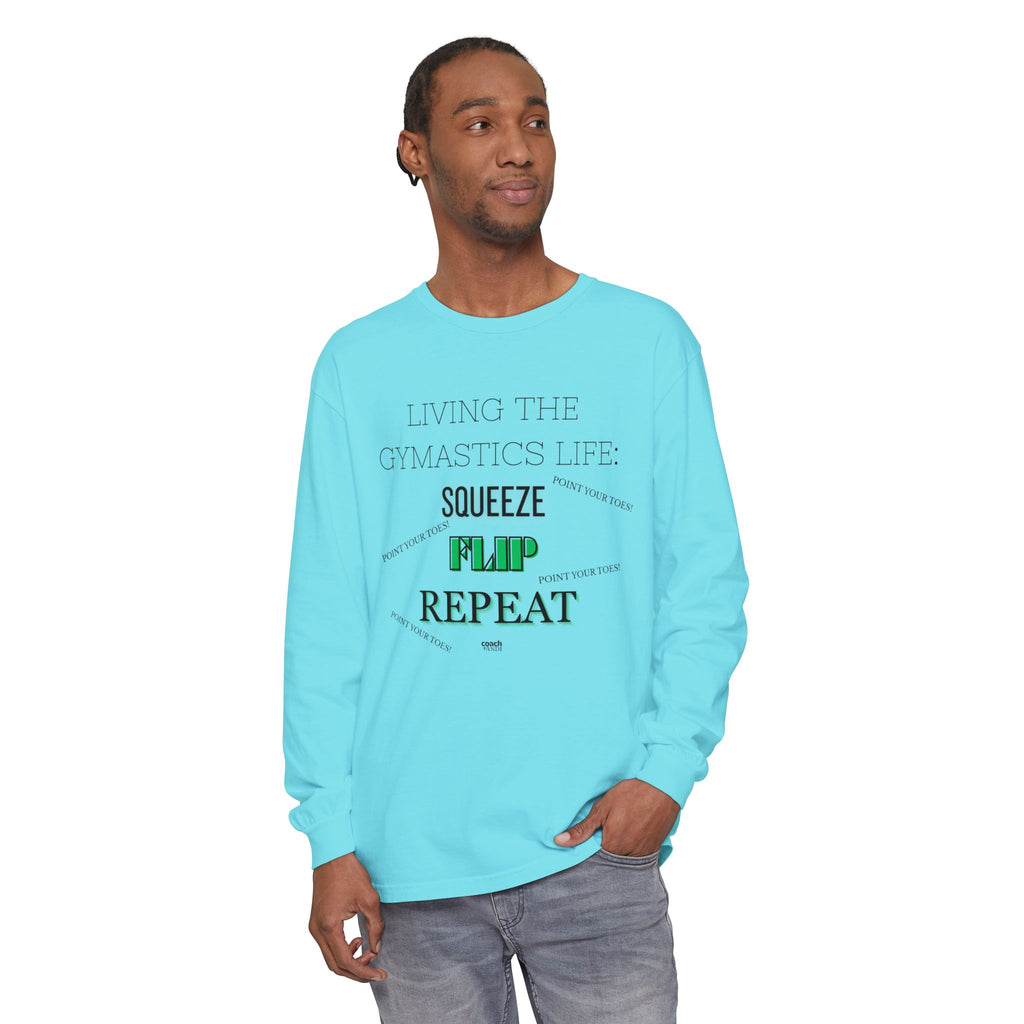Squeeze Flip Repeat -Green (Adult Longsleeve Shirt)