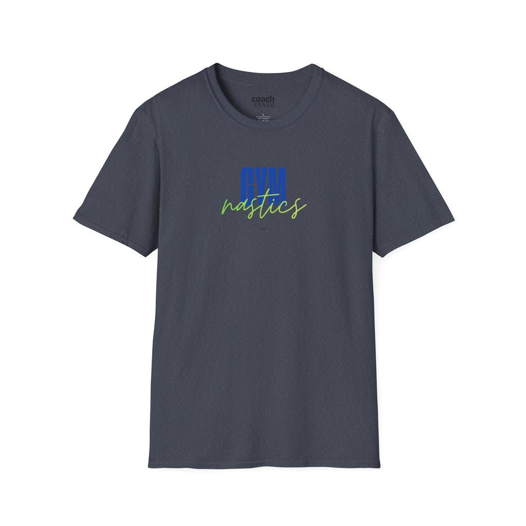 GYMnastics Tshirt - Blue/Lime (Adult)
