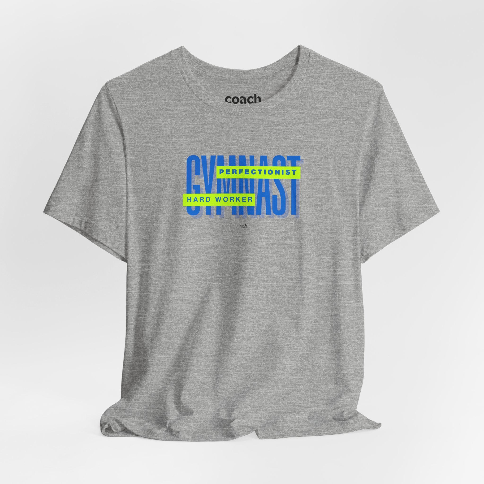 Gymnast Hard Worker Tshirt - Lime/Blue (Adult)