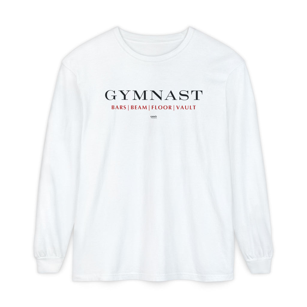 GYMNAST (Bars Beam Floor Vault) Long Sleeve Shirt - Red (Adult )