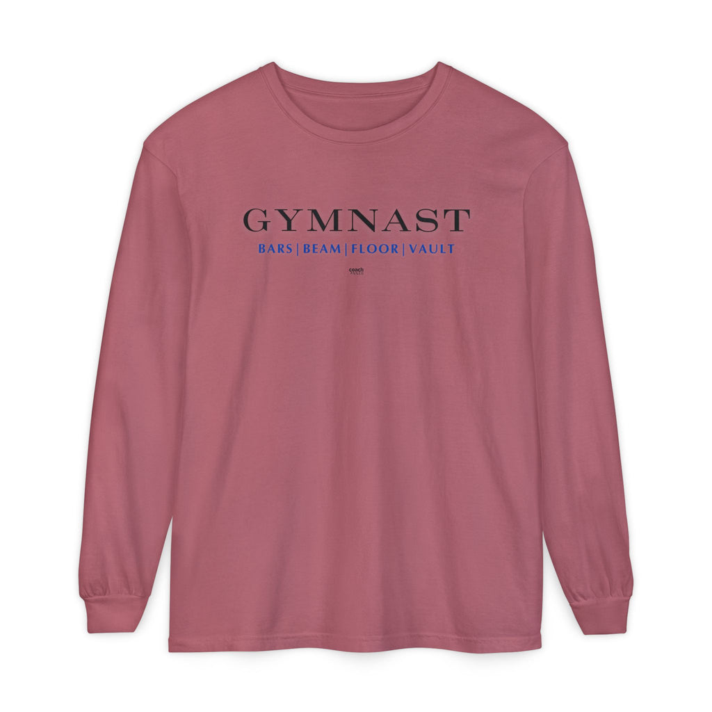 GYMNAST (Bars Beam Floor Vault) Long Sleeve Shirt - Blue (Adult )