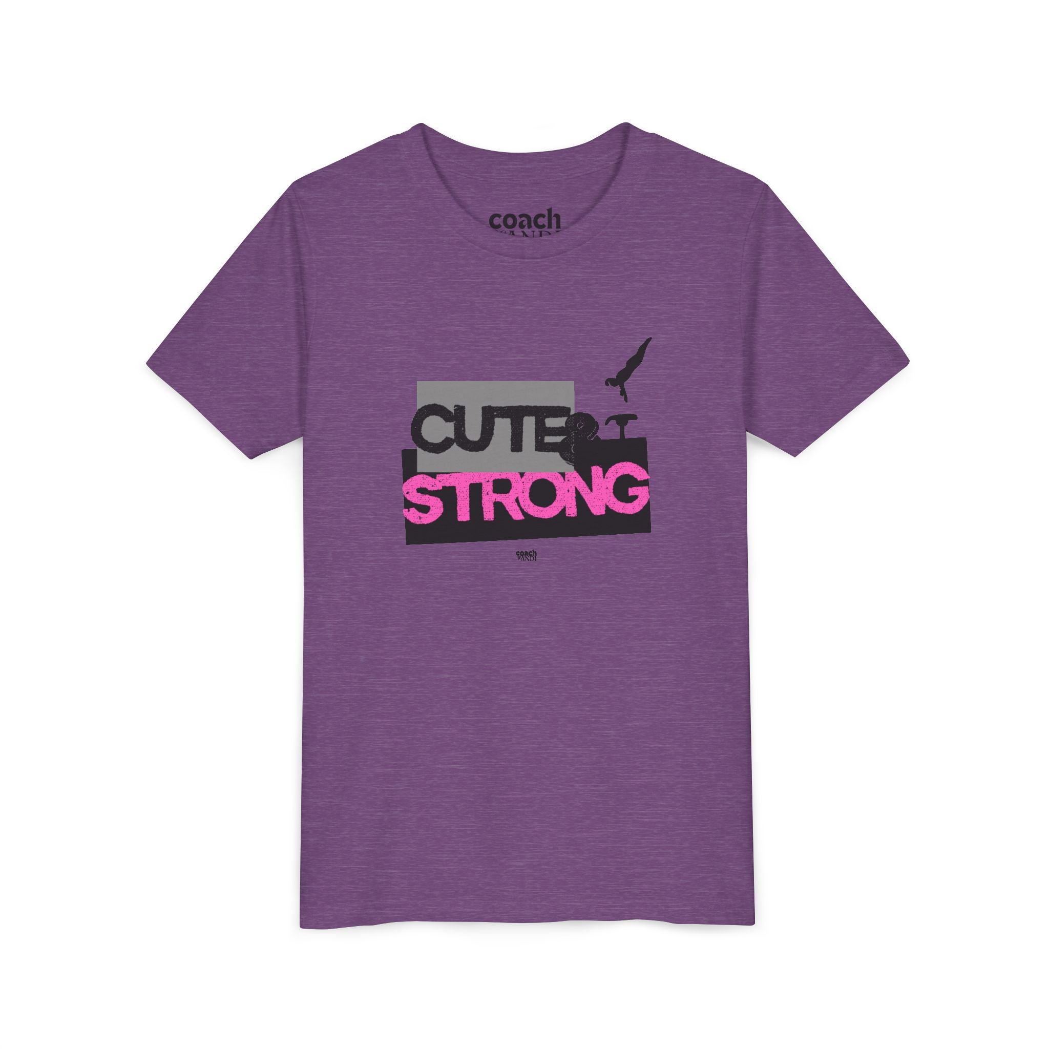 Cute & Strong Youth Short Sleeve Tee - Pink/Black