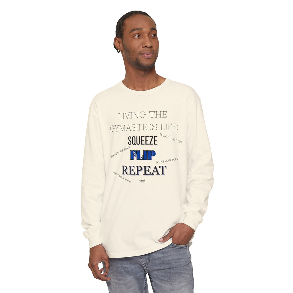 Squeeze Flip Repeat - Blue (Adult Longsleeve Shirt)