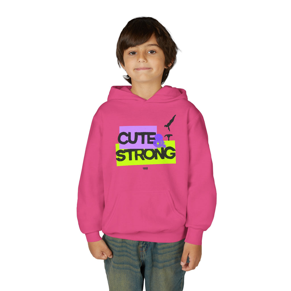 Cute & Strong Hoodie - Lavender/Lime (Youth)
