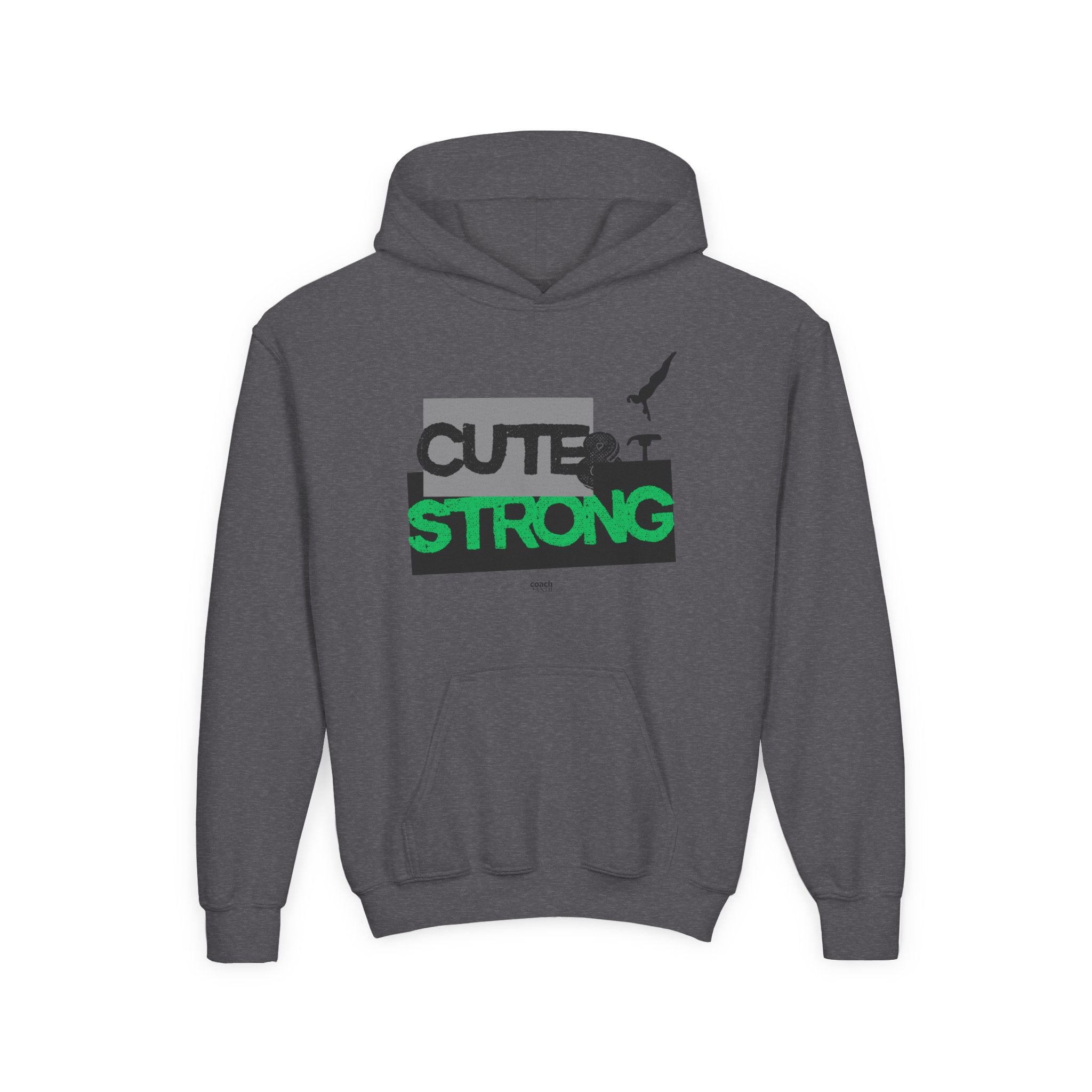 Cute & Strong Hoodie - Green/Black (Youth)