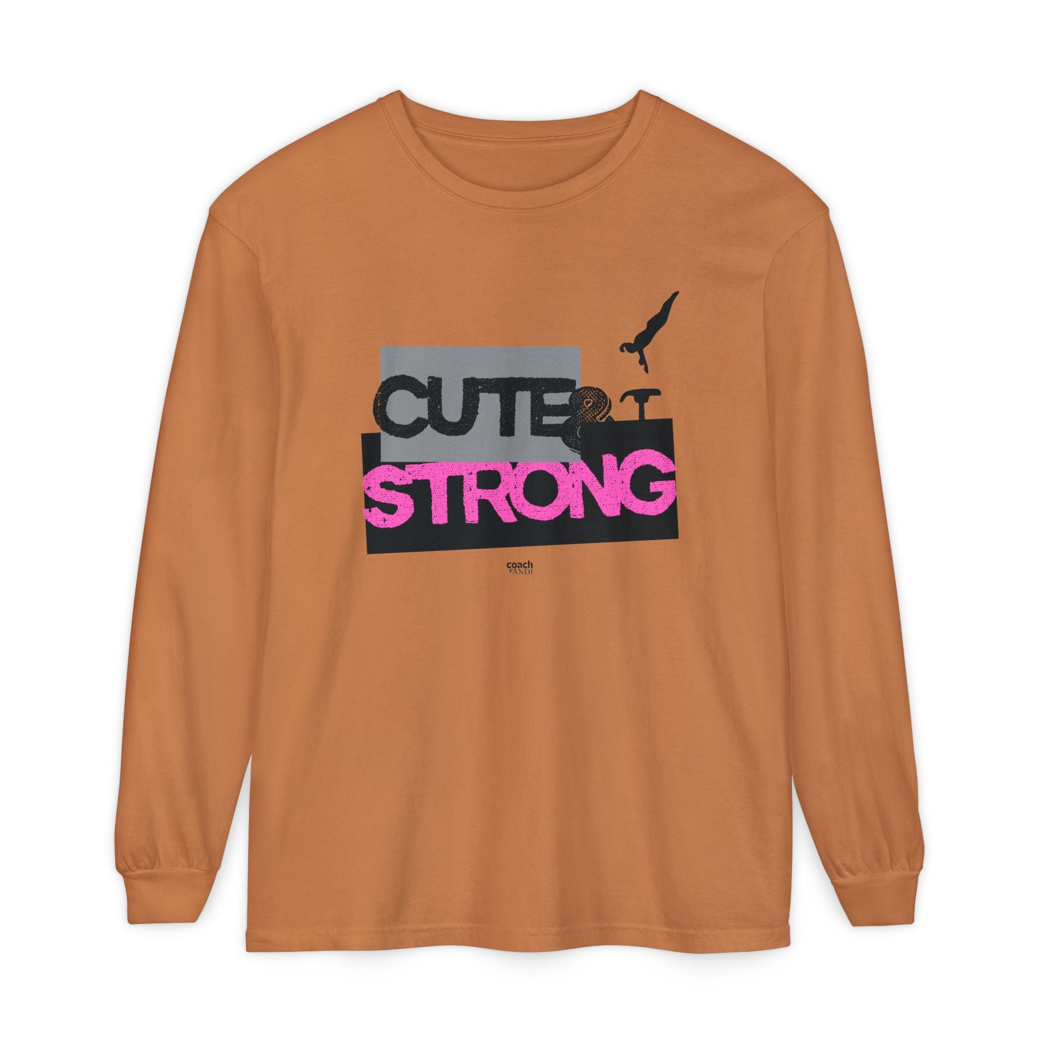 Cute & Strong - Pink/Black (Adult Long Sleeve Shirt)