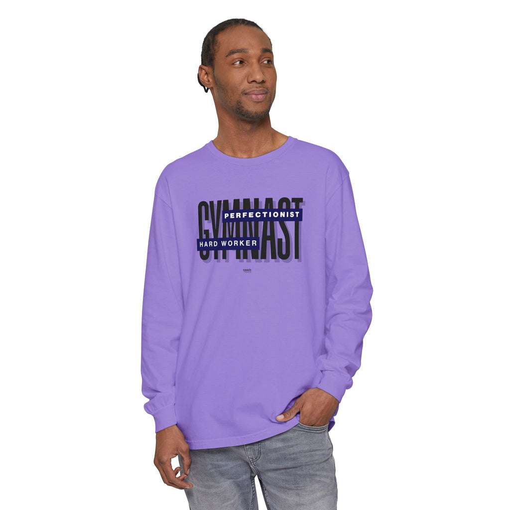 Gymnast Hard Worker Long Sleeve Shirt - Navy (Adult)