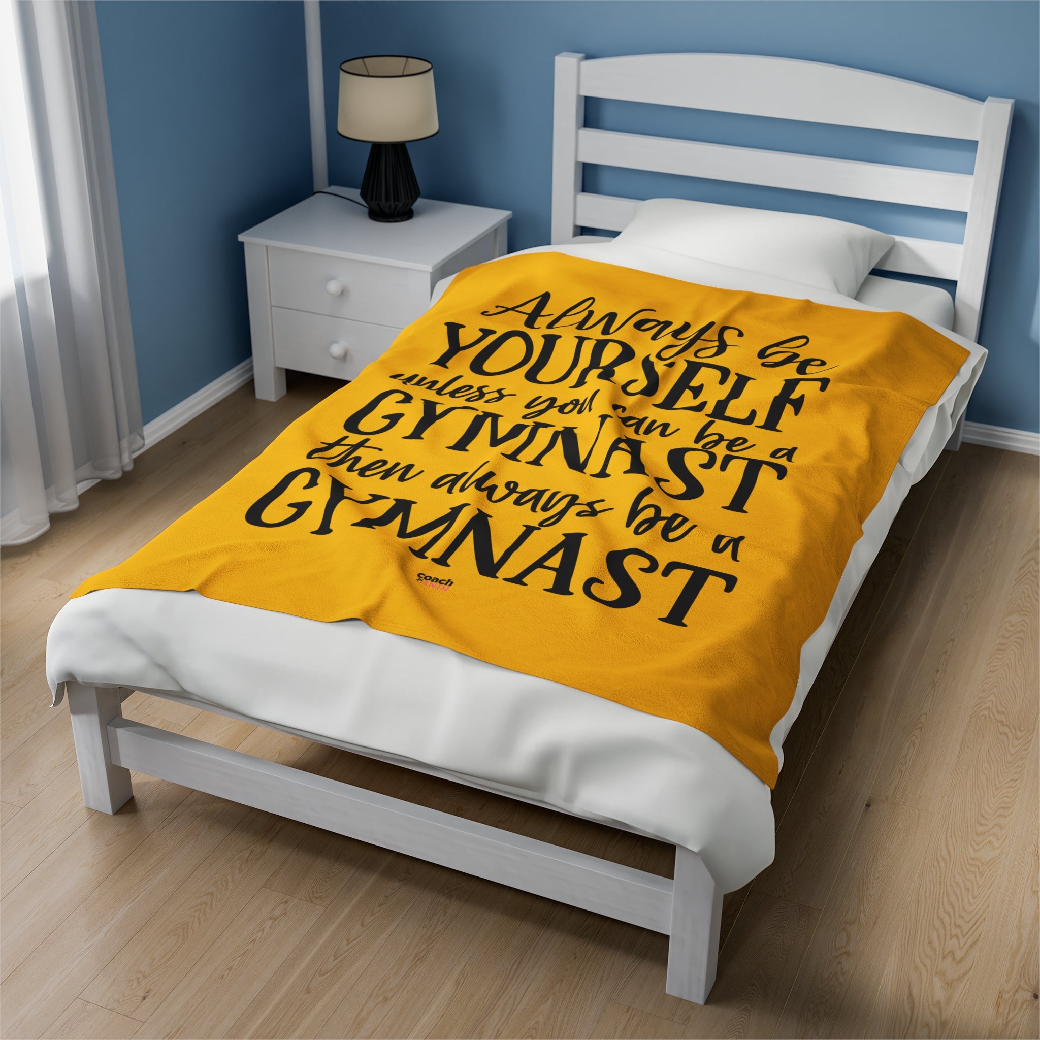 Always Be A Gymnast-Goldenrod (Velveteen Plush Blanket)