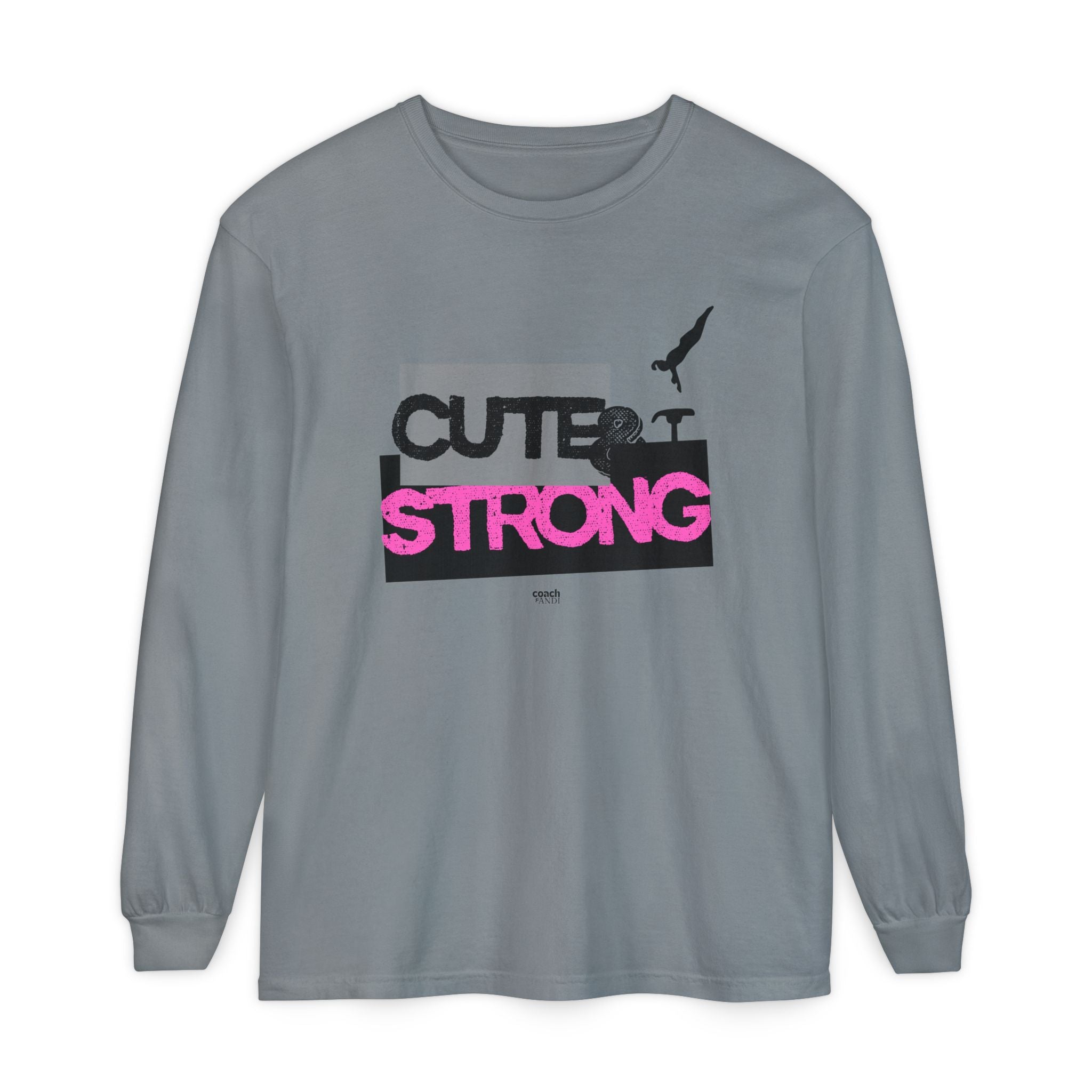 Cute & Strong - Pink/Black (Adult Long Sleeve Shirt)