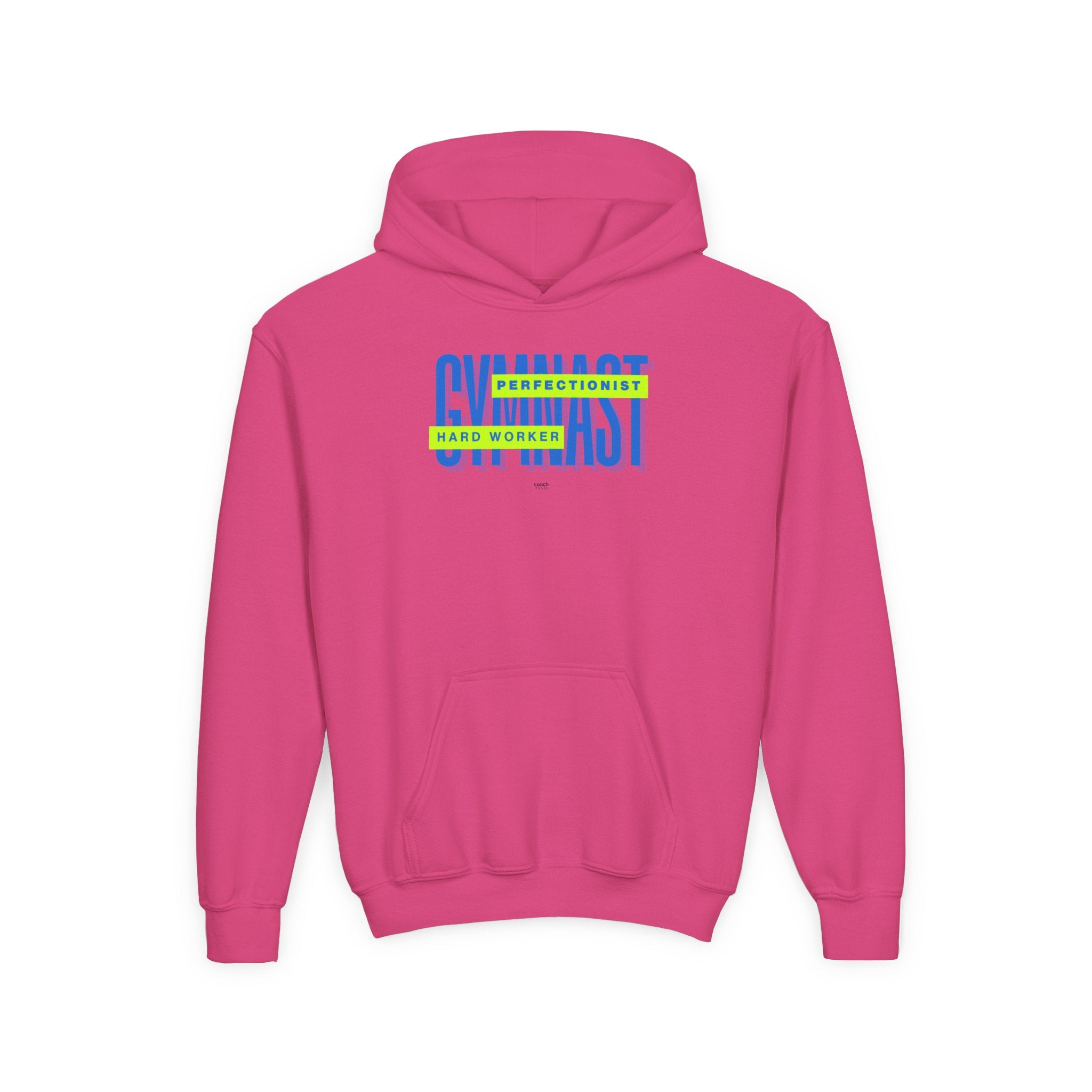 Gymnast Hard Worker Hoodie - Lime/Blue (Youth)