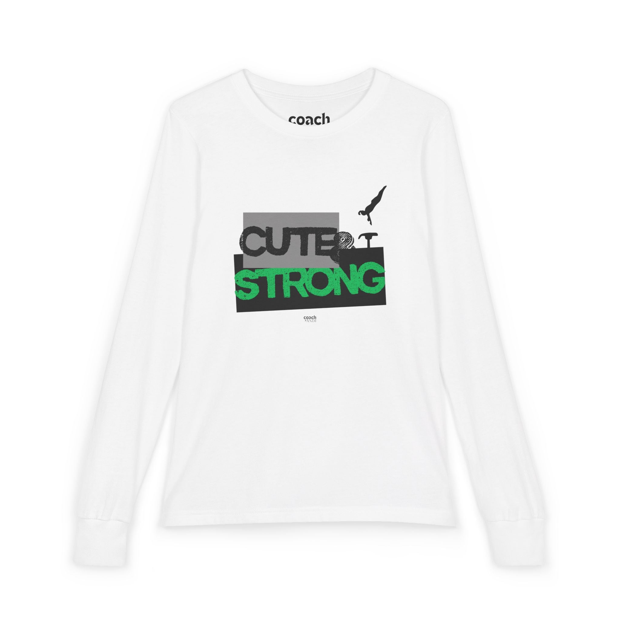 Cute & Strong Long Sleeve Shirt - Green/Black (Youth)