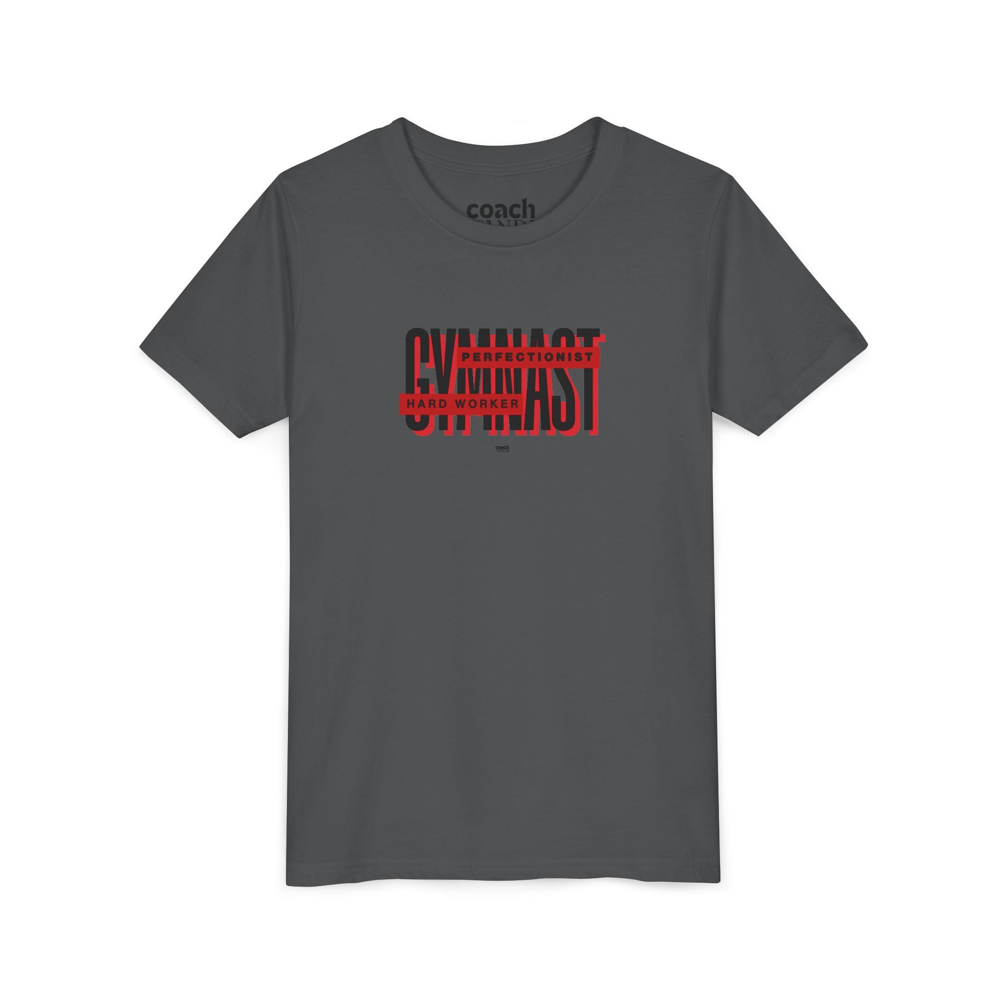 Gymnast Hard Worker Tshirt - Red/Black (Youth)