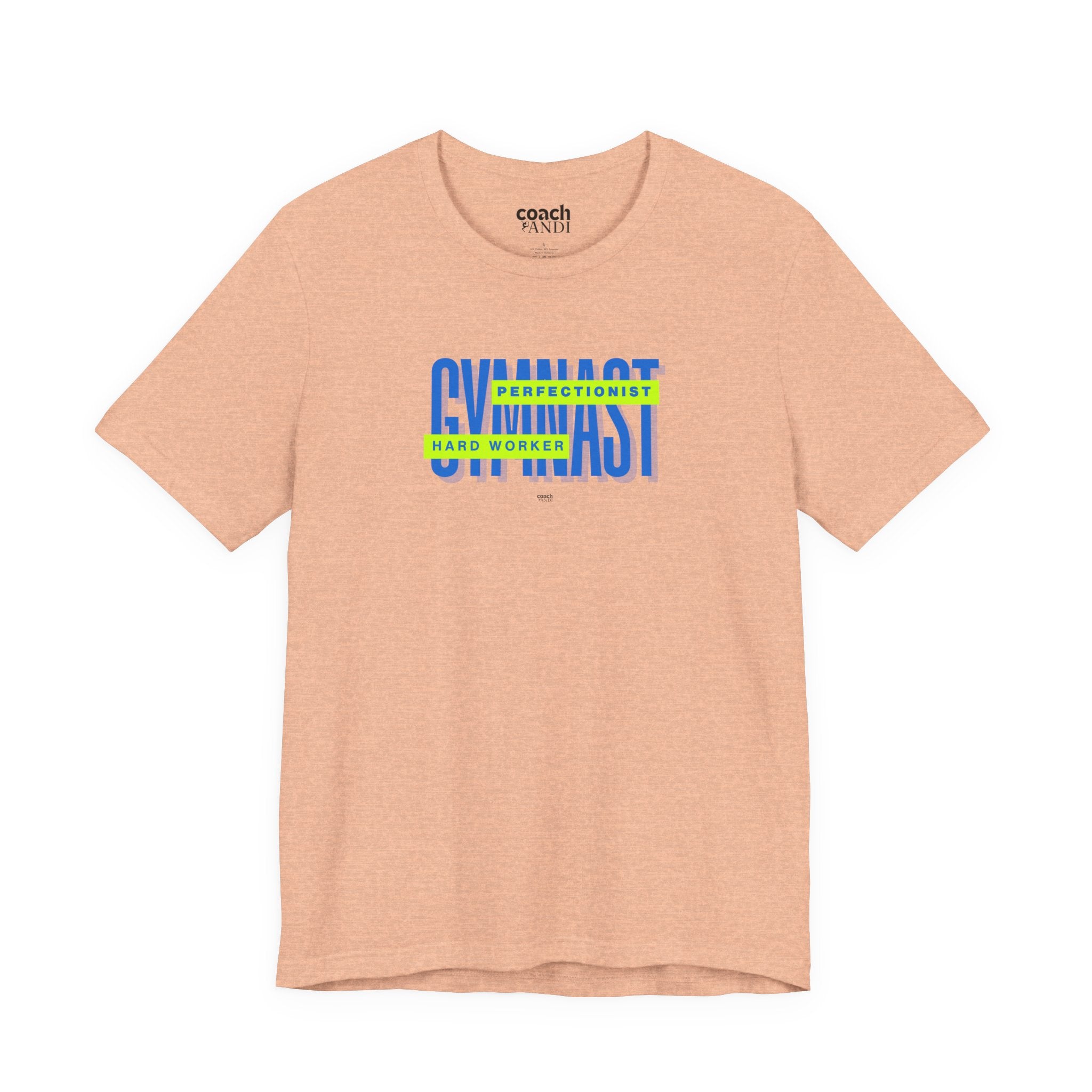 Gymnast Hard Worker Tshirt - Lime/Blue (Adult)
