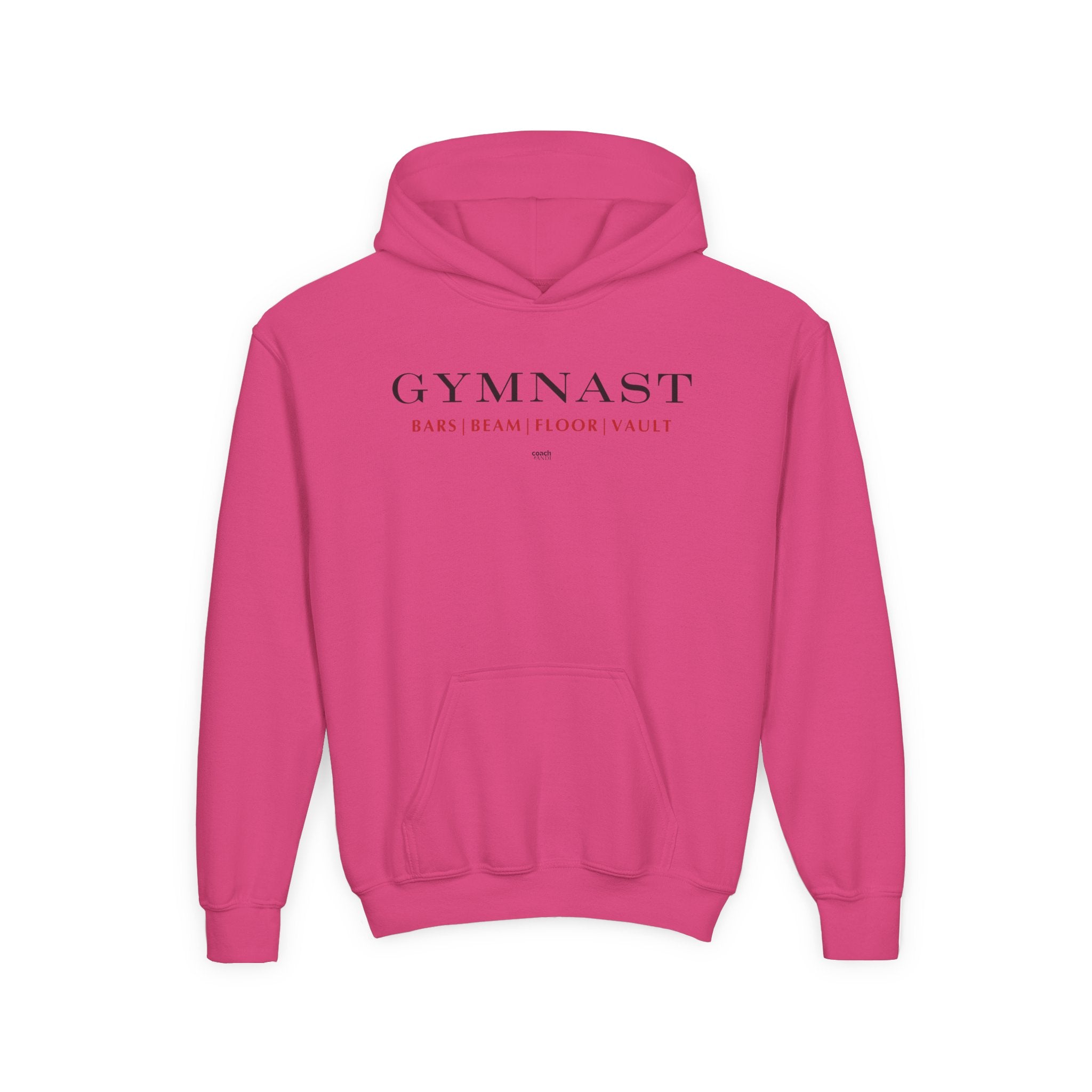 GYMNAST (Bars Beam Floor Vault) Hoodie - Red (Youth)