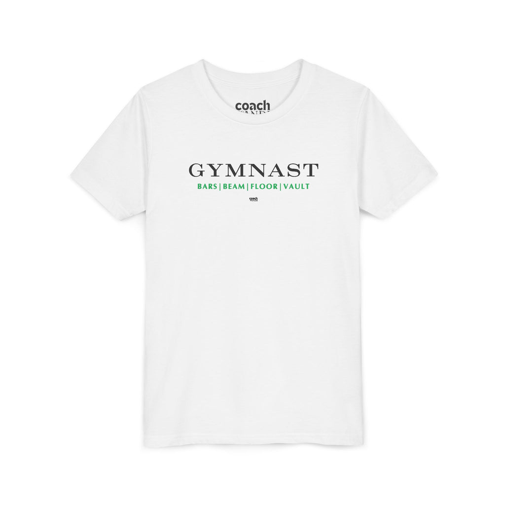 GYMNAST (Bars Beam Floor Vault) Short Sleeve Tee - Green (Youth)