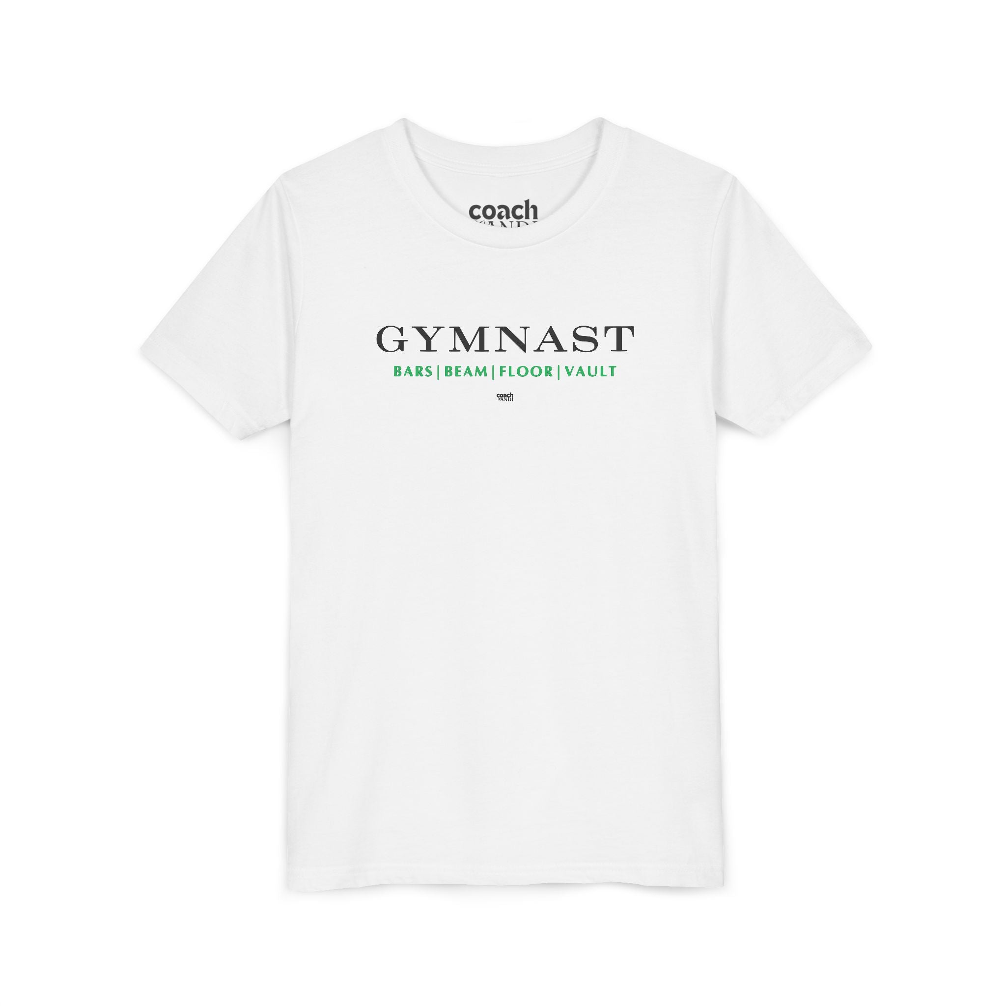 GYMNAST (Bars Beam Floor Vault) Short Sleeve Tee - Green (Youth)