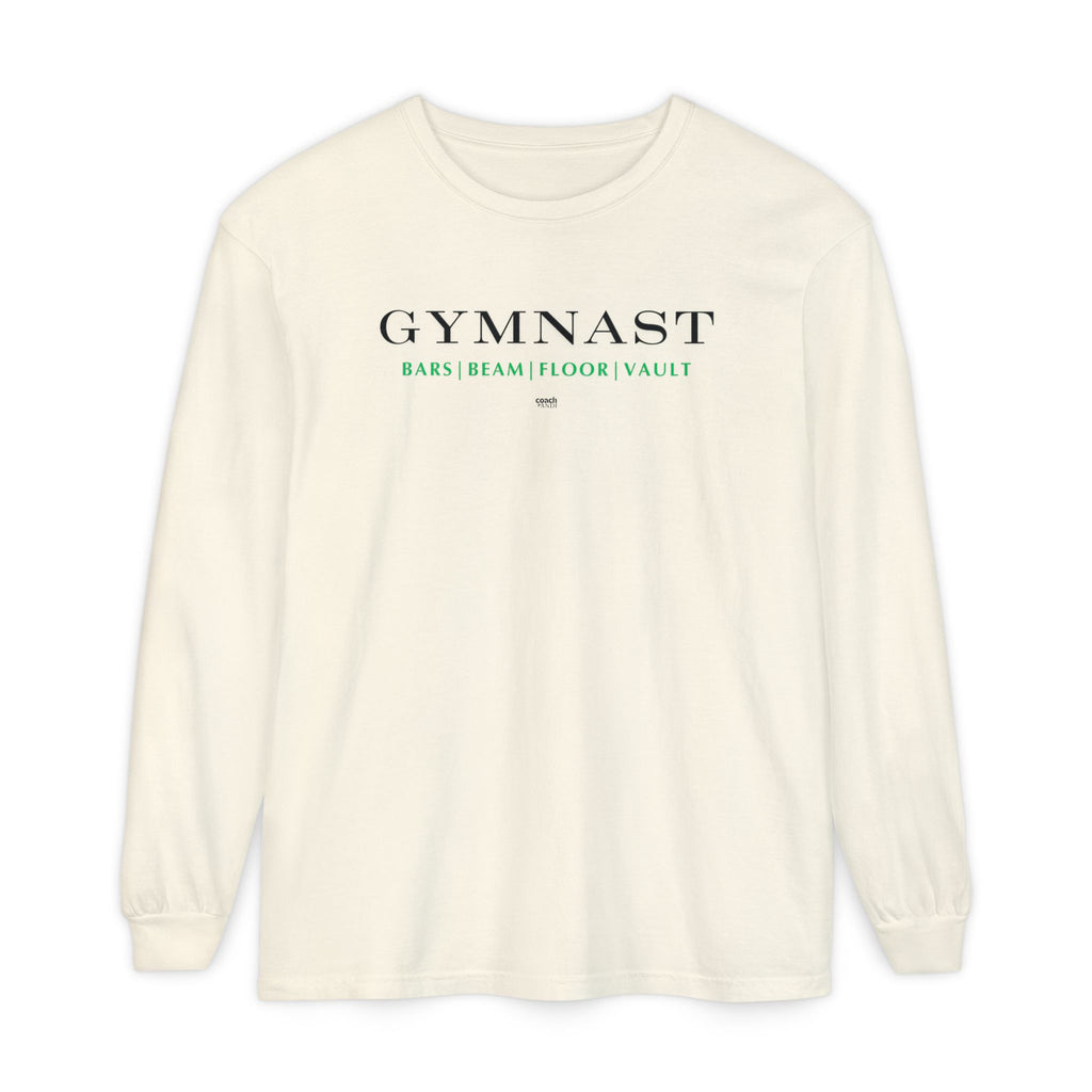 GYMNAST (Bars Beam Floor Vault) Long Sleeve Shirt - Green (Adult )