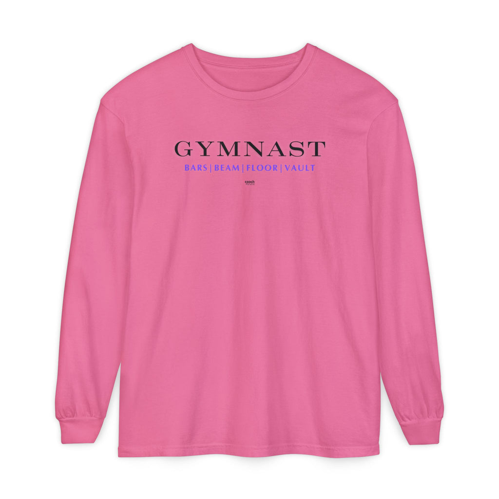 GYMNAST (Bars Beam Floor Vault) Long Sleeve Shirt - Purple (Adult)