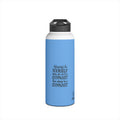 Gymnastics Quotes-Lt Blue (Stainless Steel Water Bottle, Standard Lid)