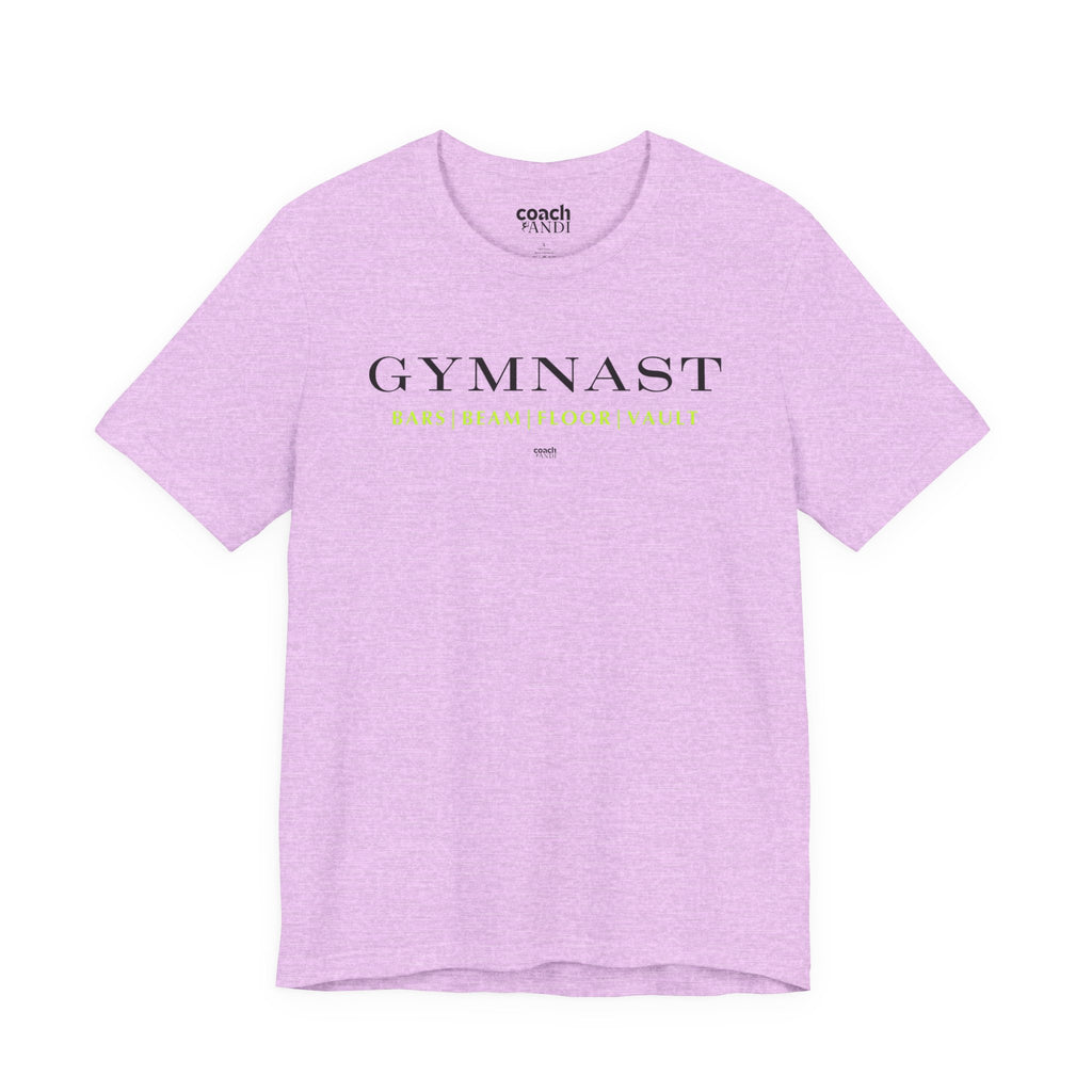 GYMNAST (Bars Beam Floor Vault) Tshirt - Lime (Adult)