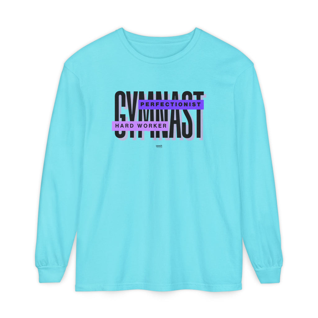 Gymnast Hard Worker Long Sleeve Shirt - Purple (Adult)