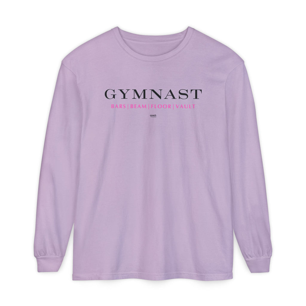 GYMNAST (Bars Beam Floor Vault) Long Sleeve Shirt - Pink (Adult )