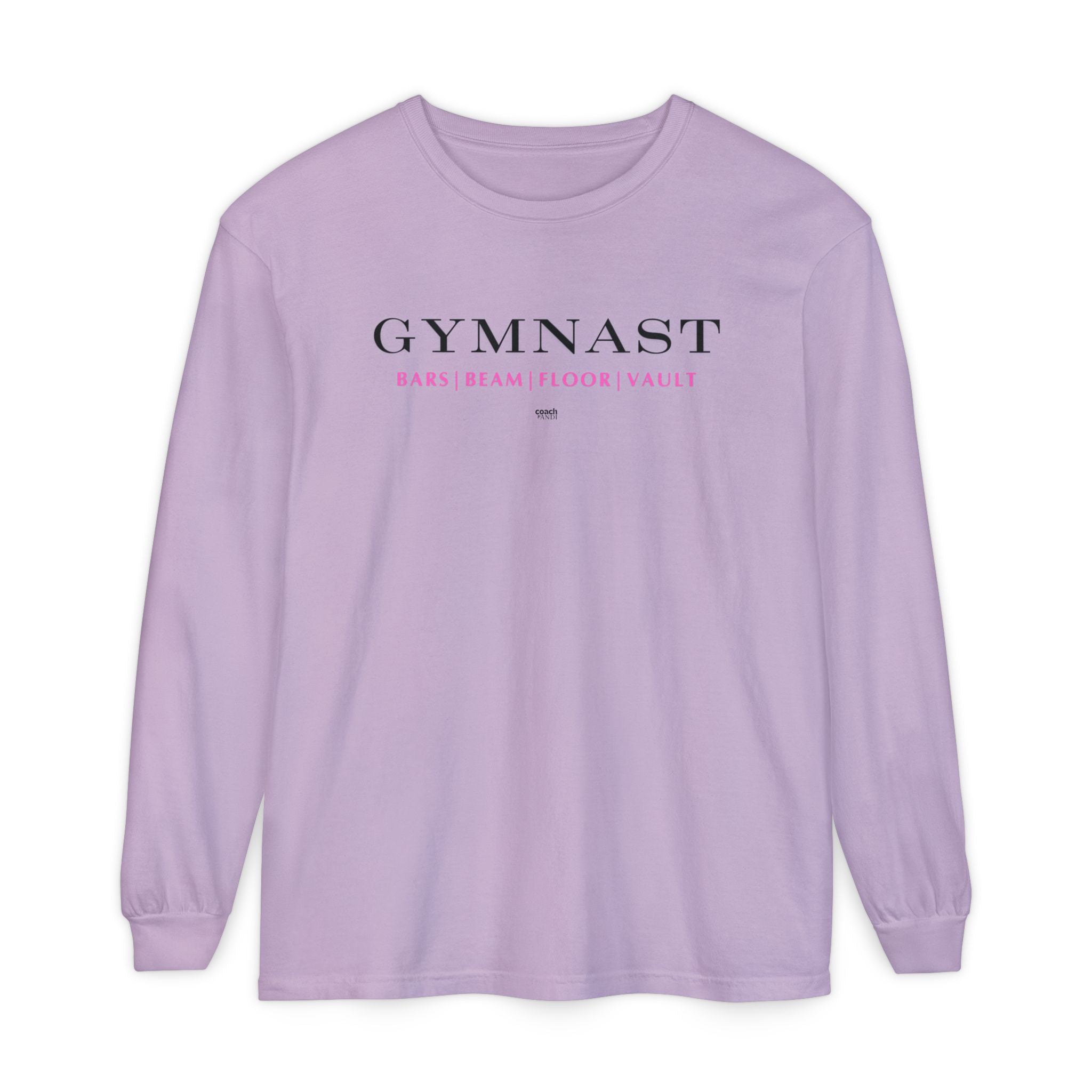 GYMNAST (Bars Beam Floor Vault) Long Sleeve Shirt - Pink (Adult )