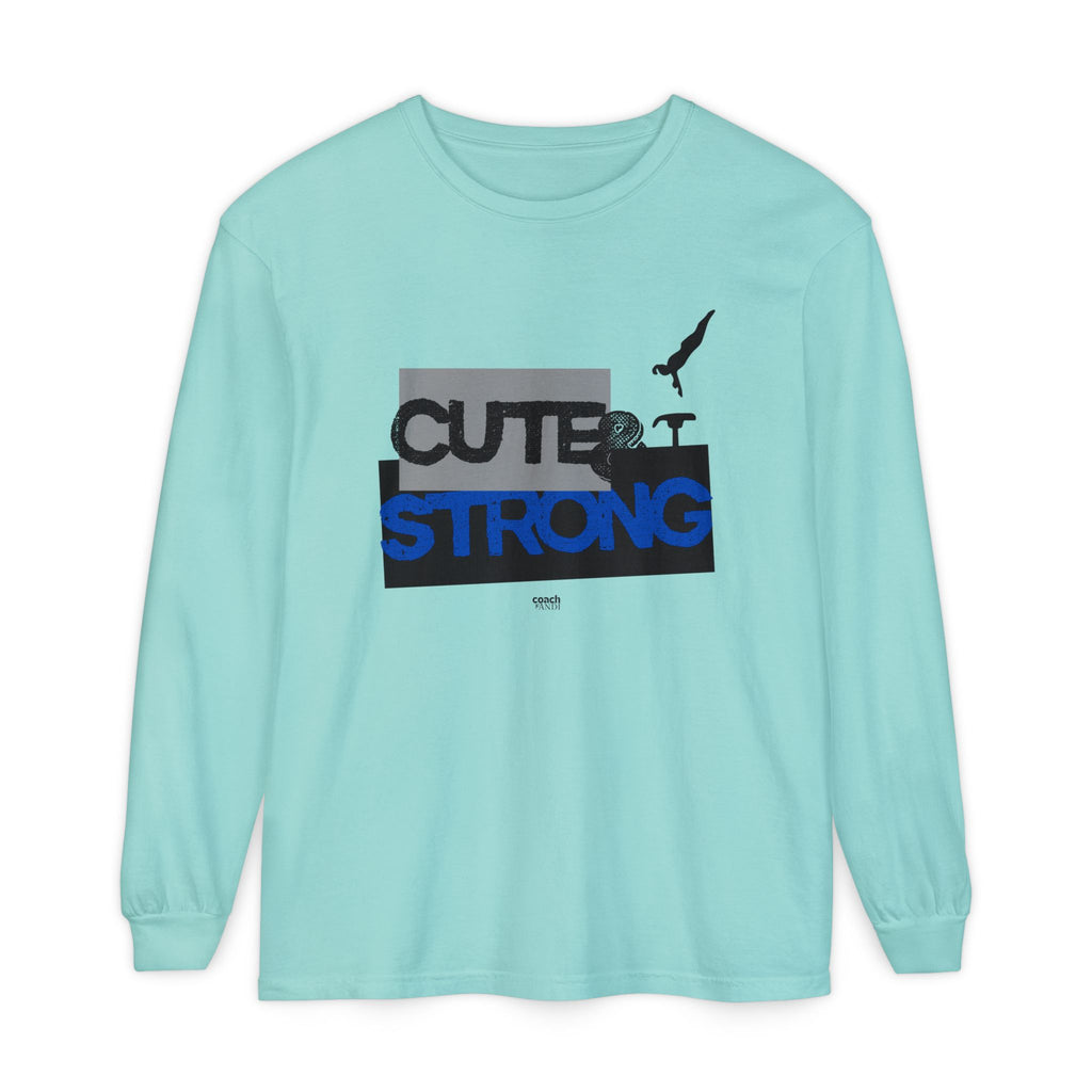 Cute & Strong - Blue/Black (Adult Long Sleeve Shirt)