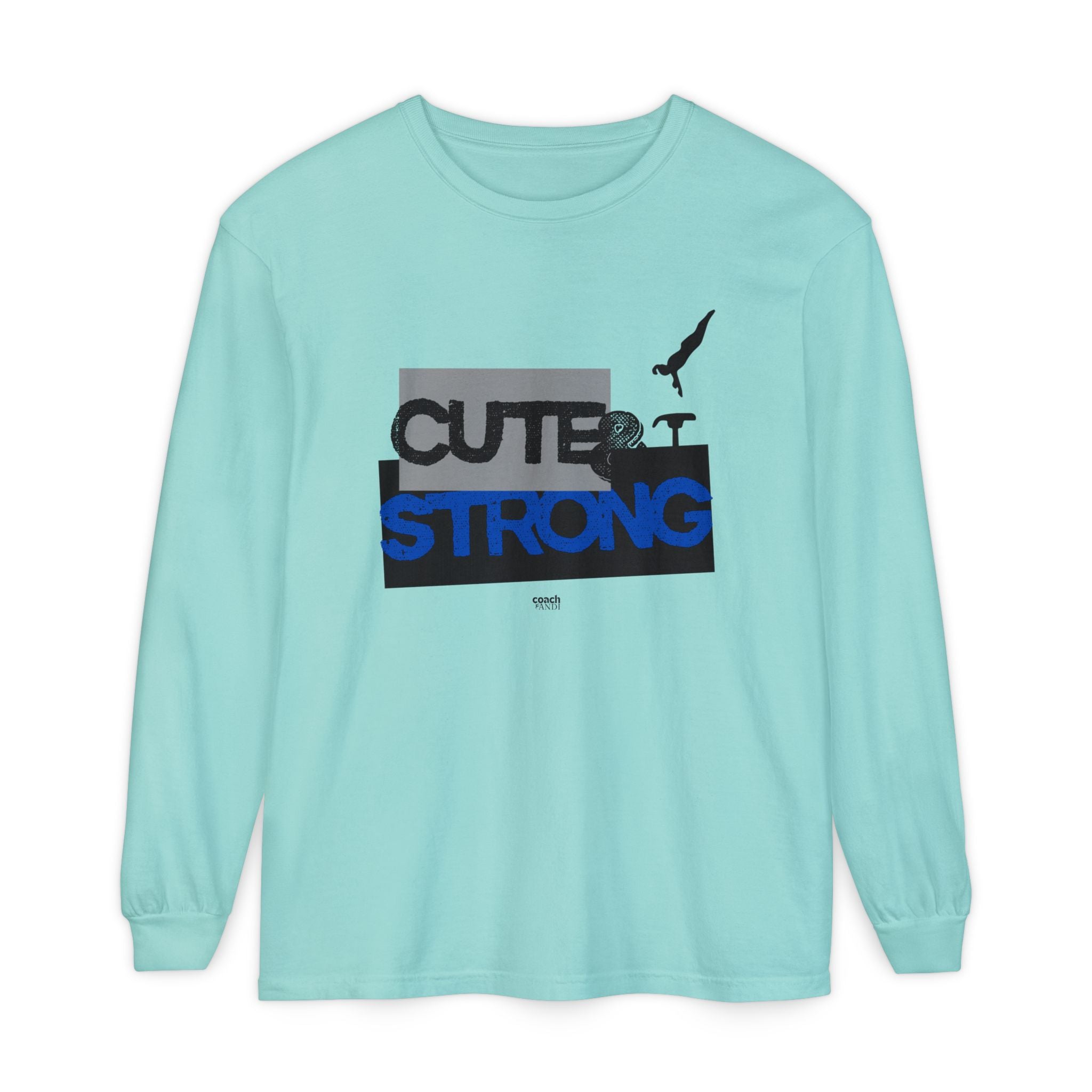 Cute & Strong - Blue/Black (Adult Long Sleeve Shirt)