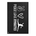 Peace, Love, Gymnastics-Black (Area Rugs)