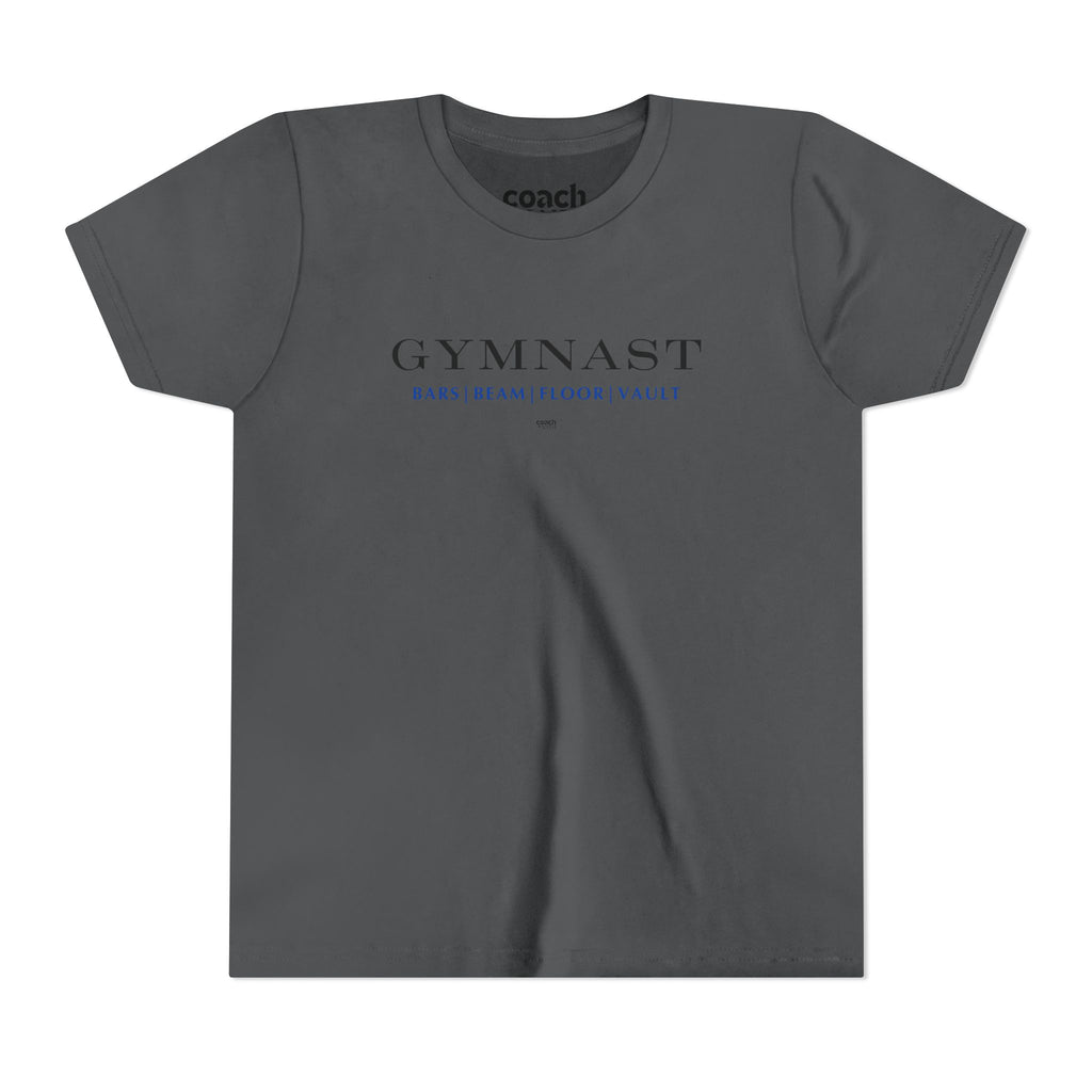 GYMNAST (Bars Beam Floor Vault) Short Sleeve Tee - Blue (Youth)