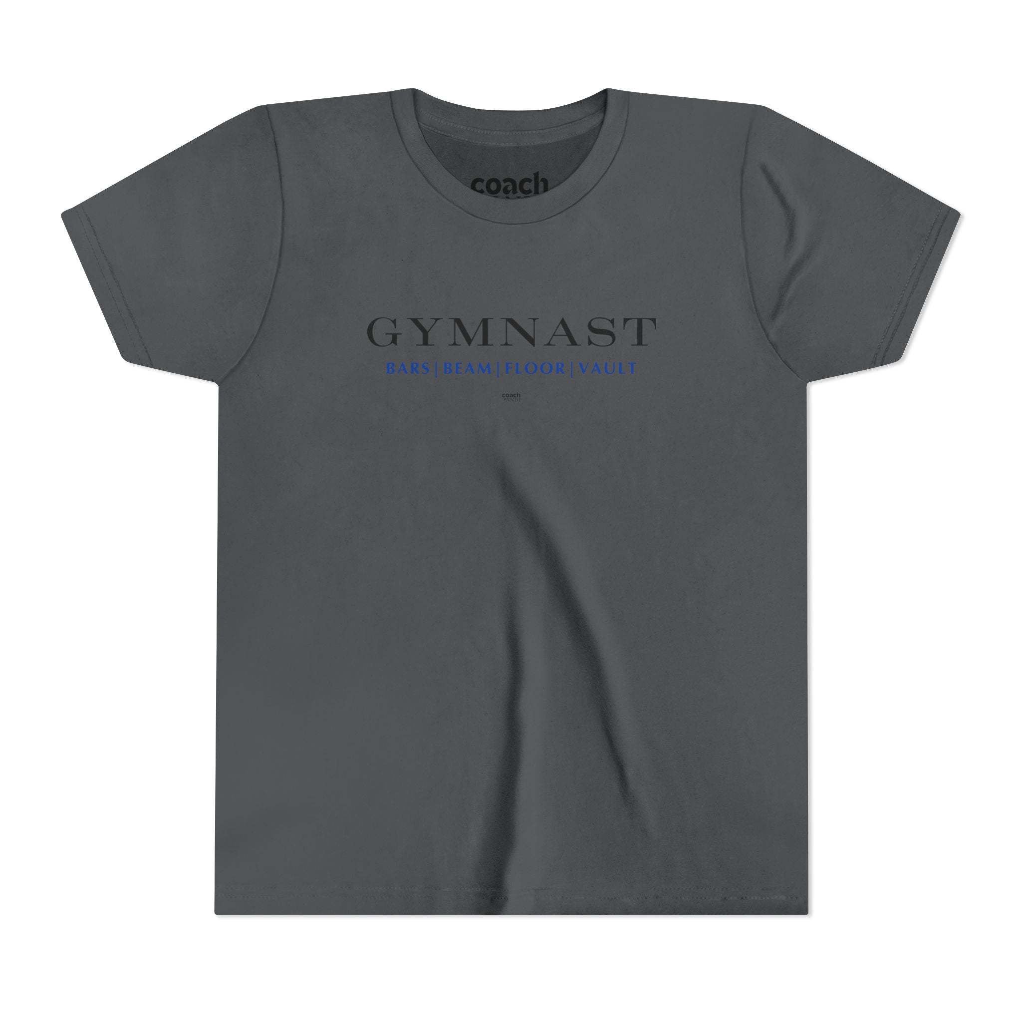 GYMNAST (Bars Beam Floor Vault) Short Sleeve Tee - Blue (Youth)