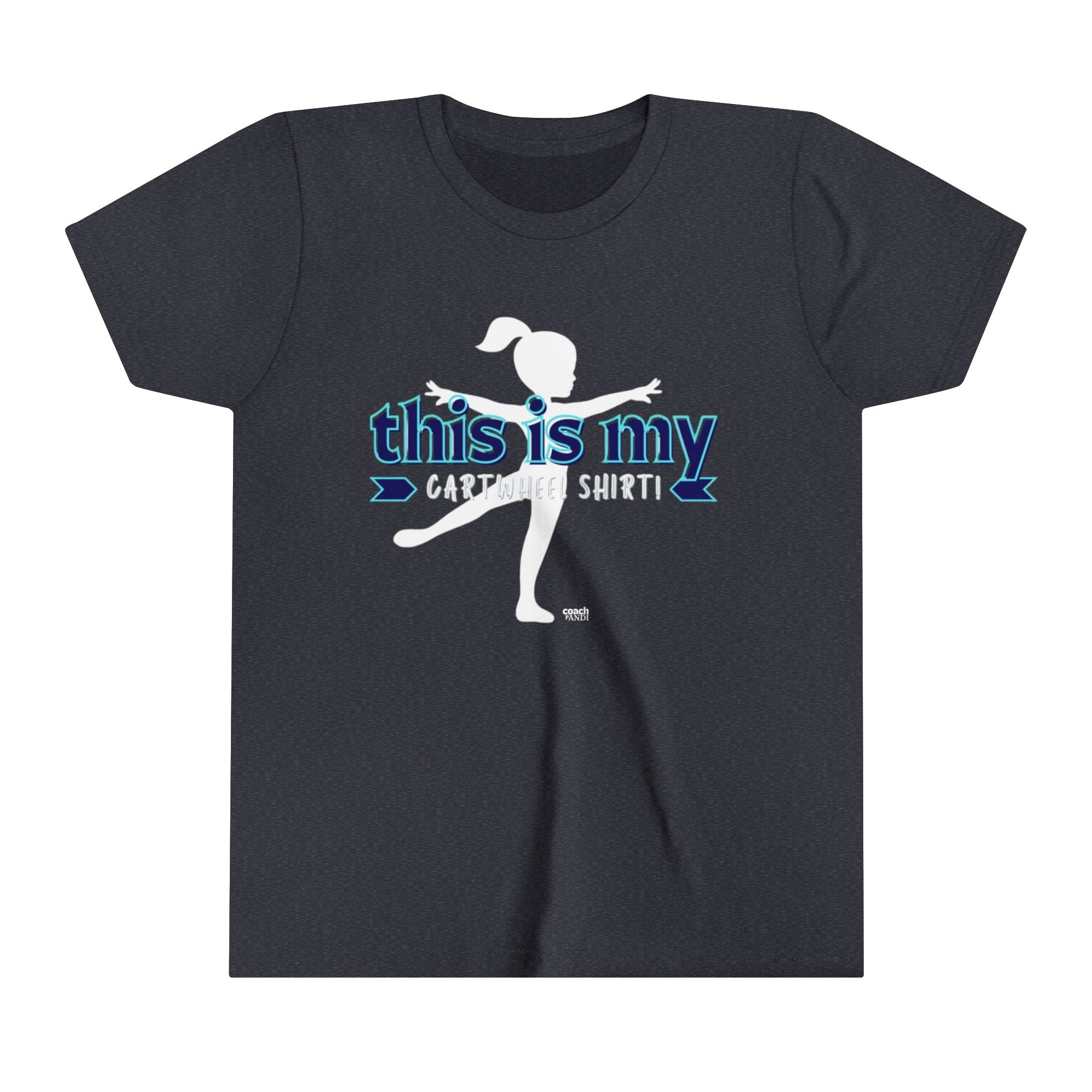 My Cartwheel Shirt-Navy/Turquoise (Youth Short Sleeve Tee)