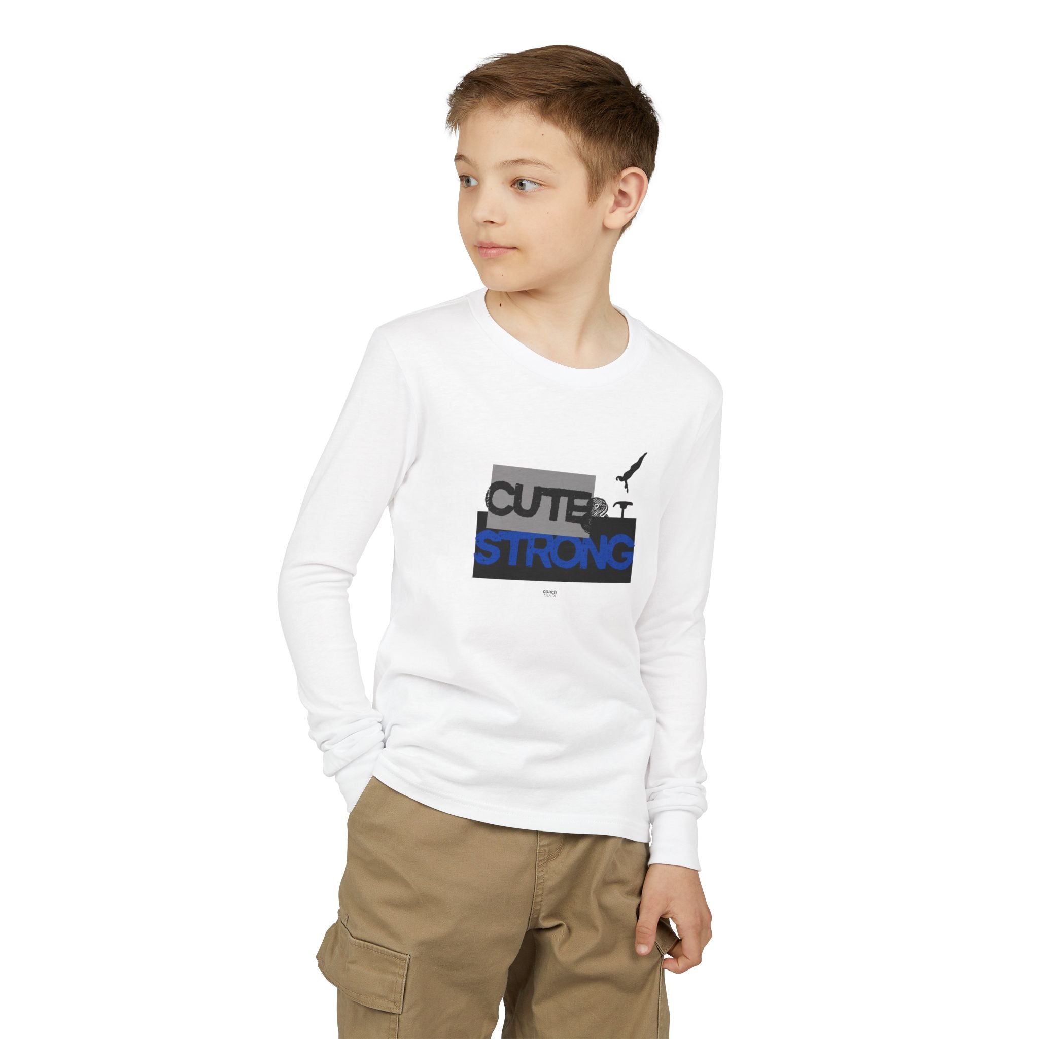 Cute & Strong Long Sleeve Shirt - Blue/Black (Youth)