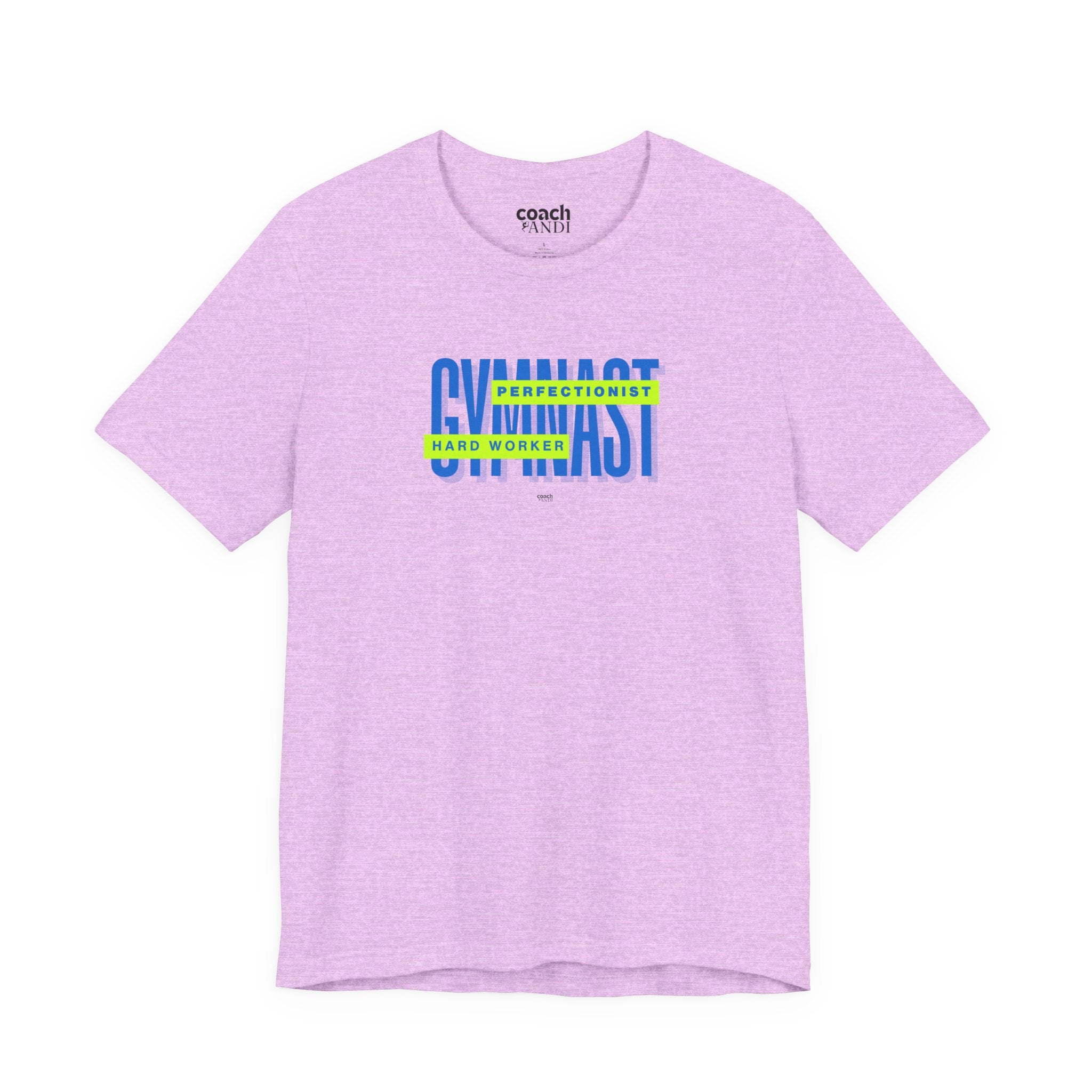 Gymnast Hard Worker Tshirt - Lime/Blue (Adult)