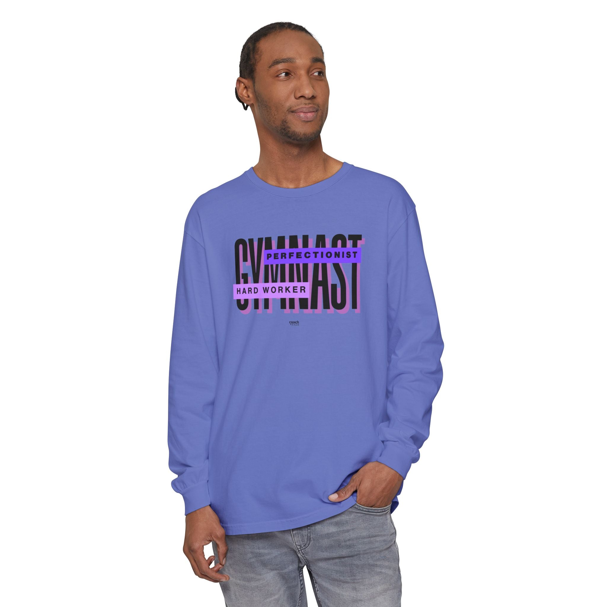 Gymnast Hard Worker Long Sleeve Shirt - Purple (Adult)