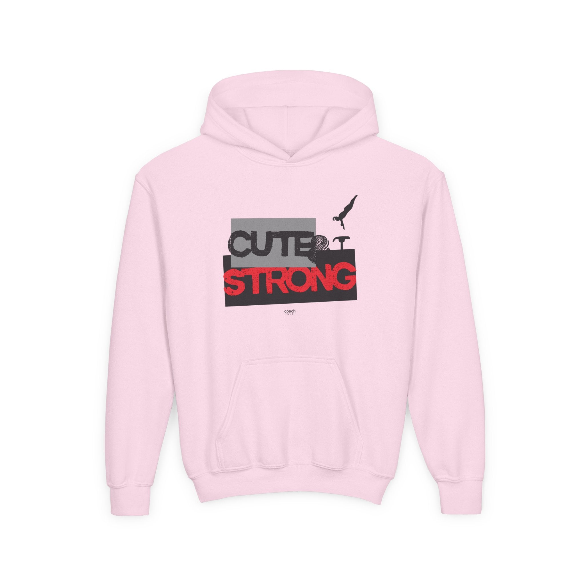Cute & Strong Hoodie - Red/Black (Youth)