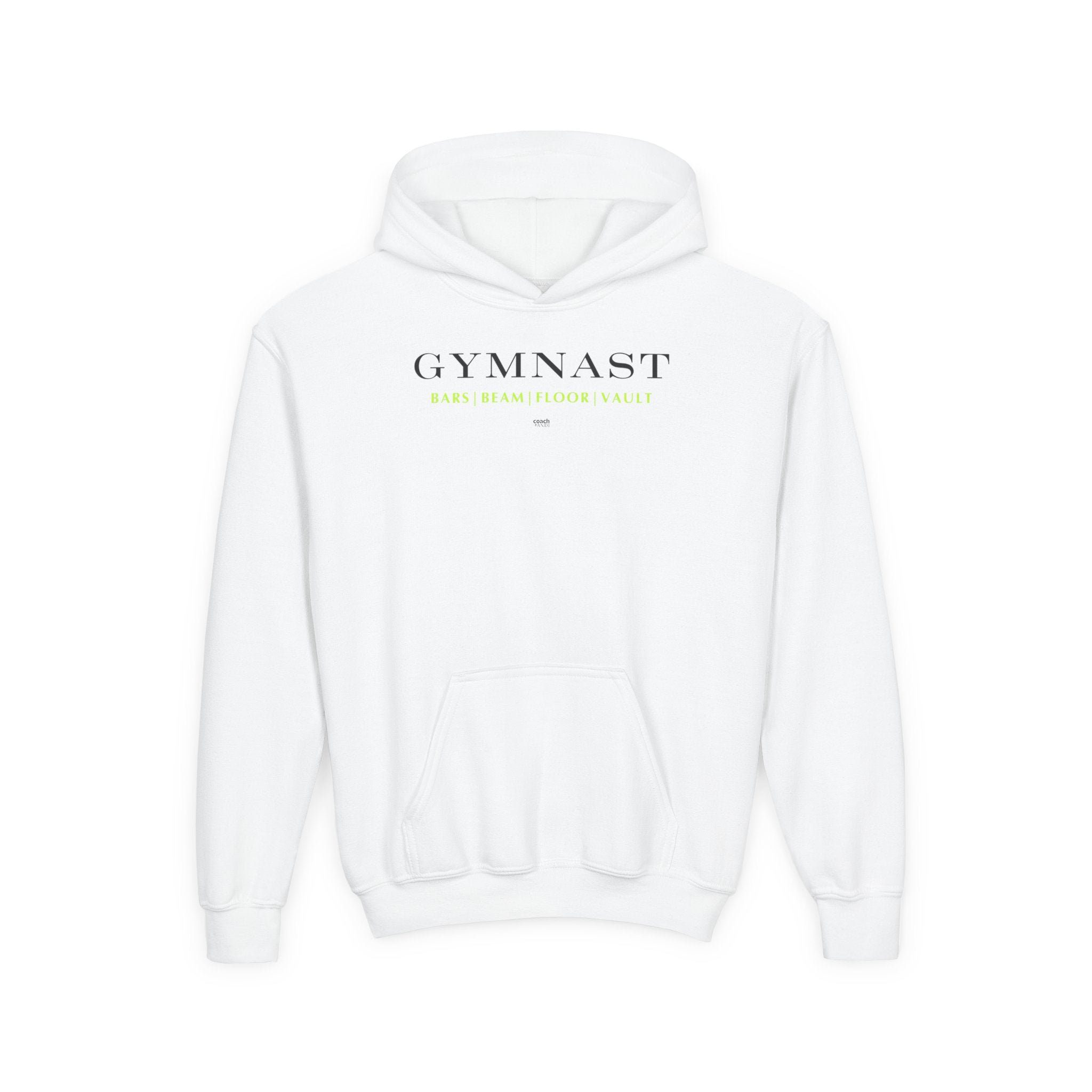 GYMNAST (Bars Beam Floor Vault) Hoodie - Lime (Youth)