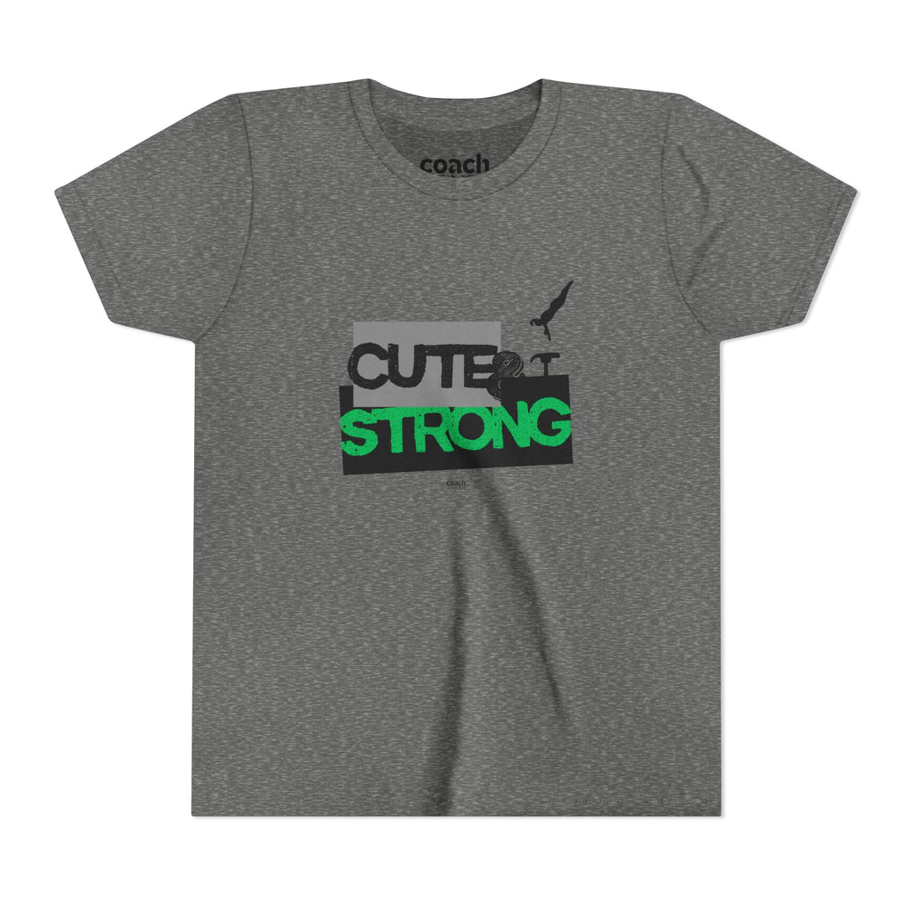 Cute & Strong Youth Short Sleeve Tee - Green/Black