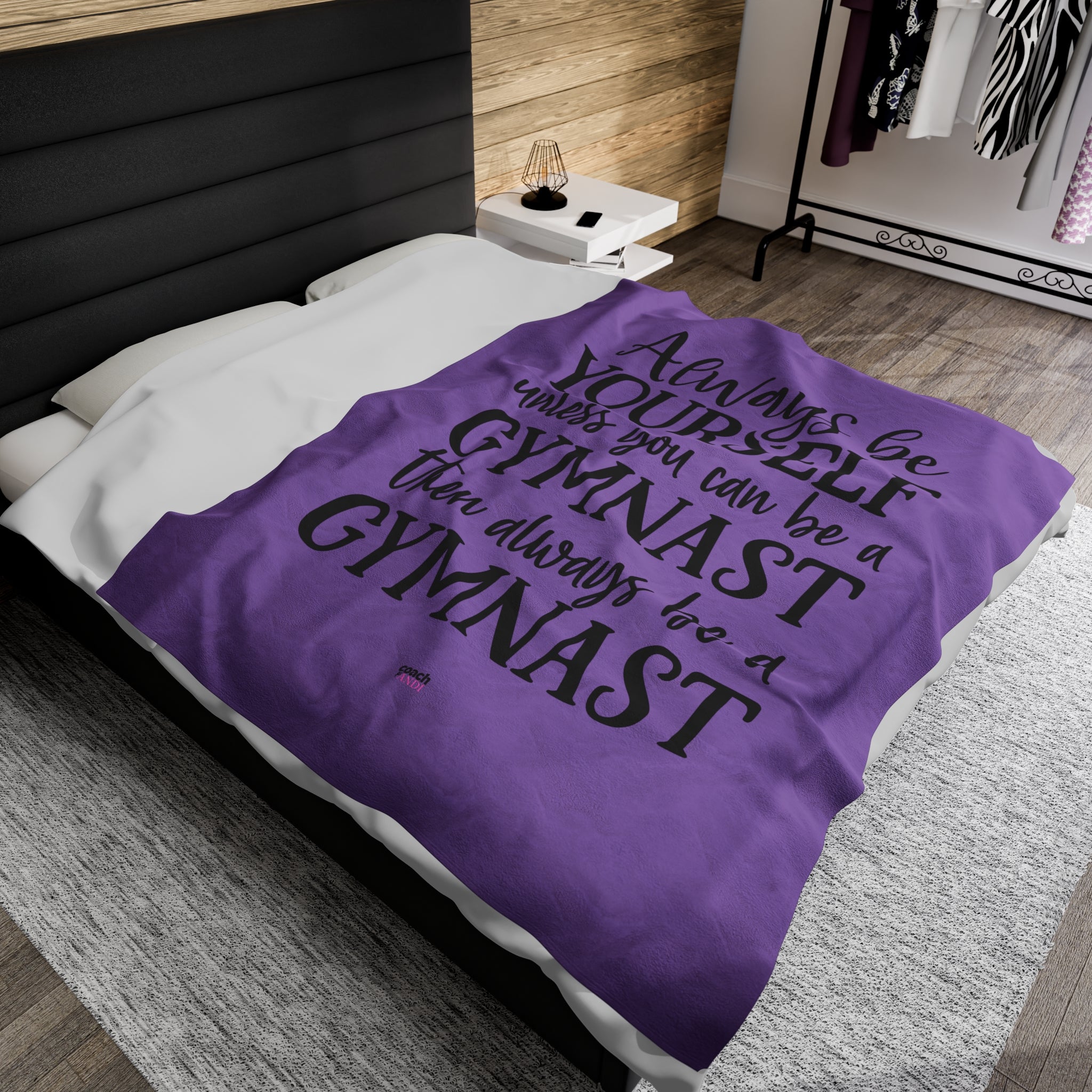 Always Be A Gymnast-Purple(Velveteen Plush Blanket)