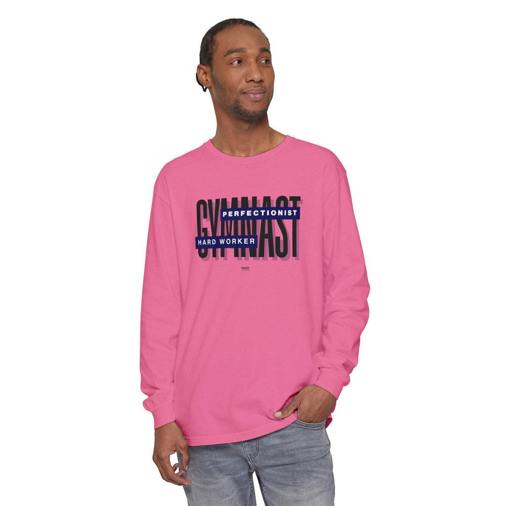 Gymnast Hard Worker Long Sleeve Shirt - Navy (Adult)