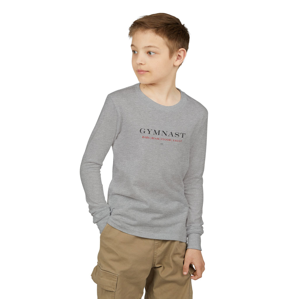 GYMNAST (Bars Beam Floor Vault) Long Sleeve Shirt - Red (Youth)