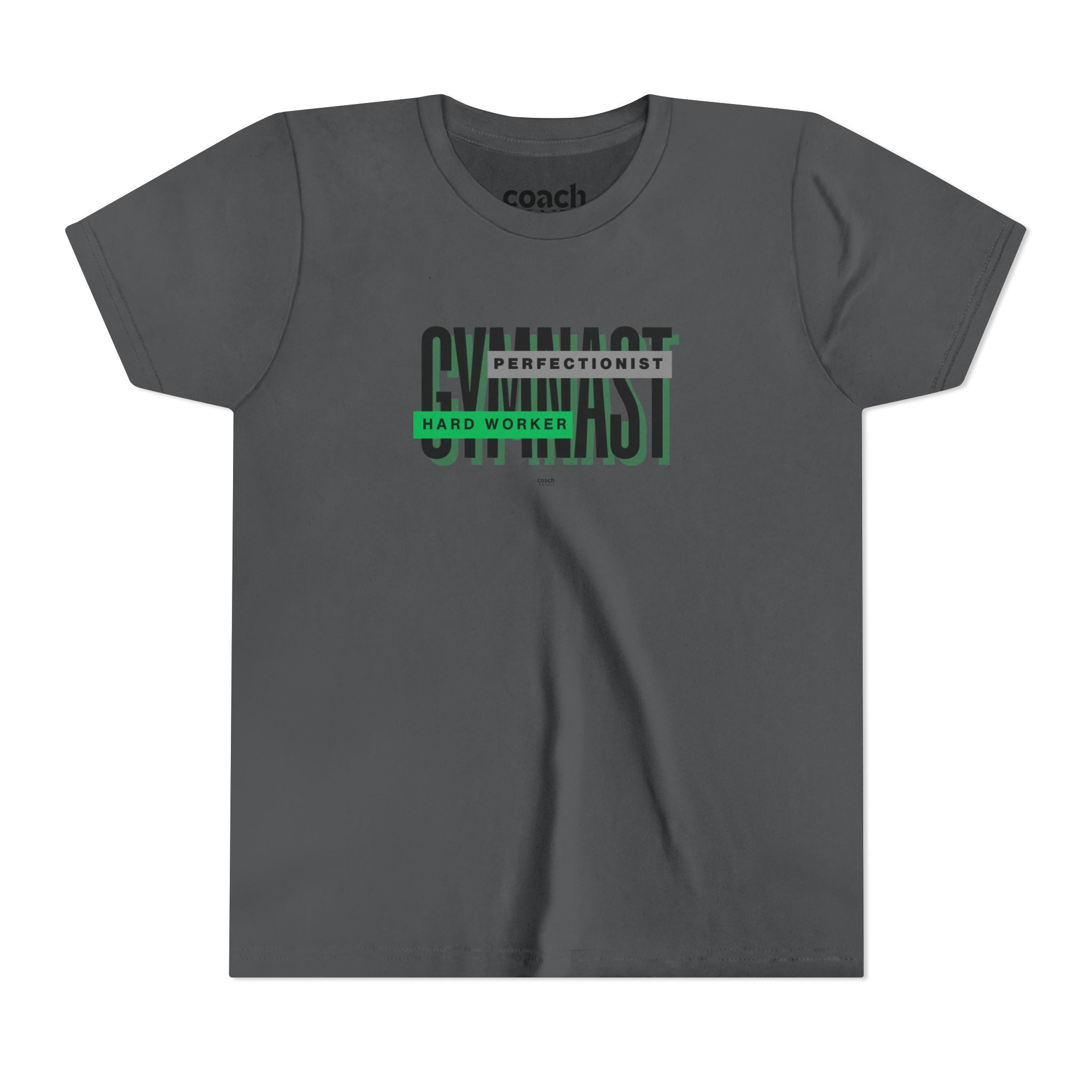 Gymnast Hard Worker Tshirt - Green/Black (Youth)