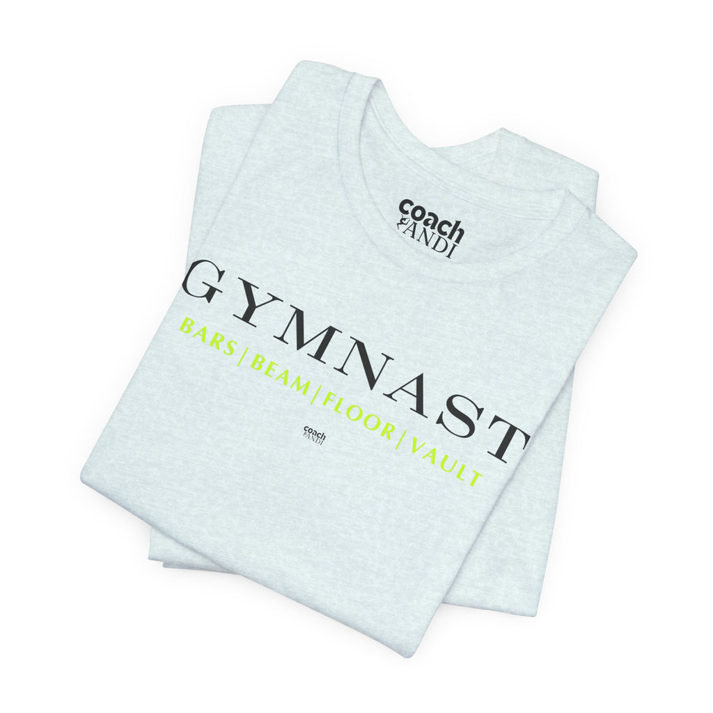 GYMNAST (Bars Beam Floor Vault) Tshirt - Lime (Adult)