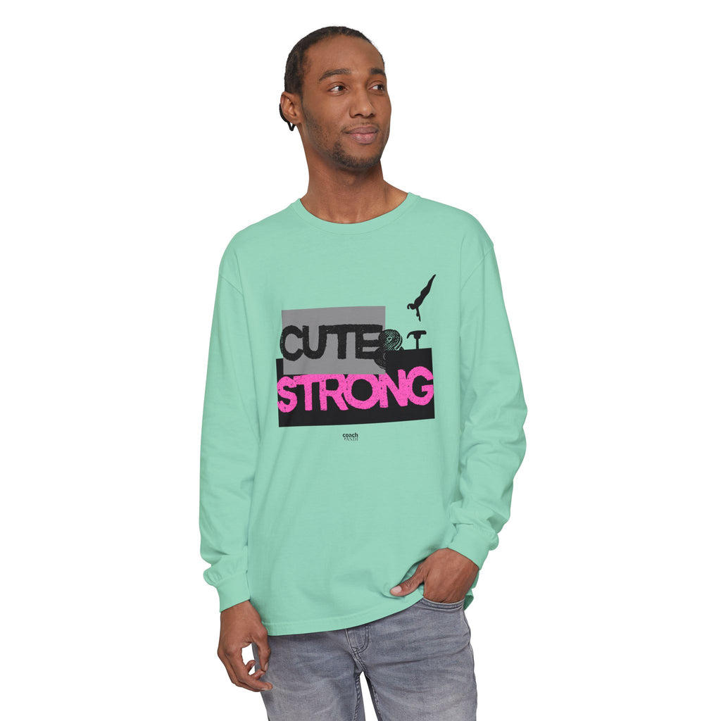 Cute & Strong - Pink/Black (Adult Long Sleeve Shirt)