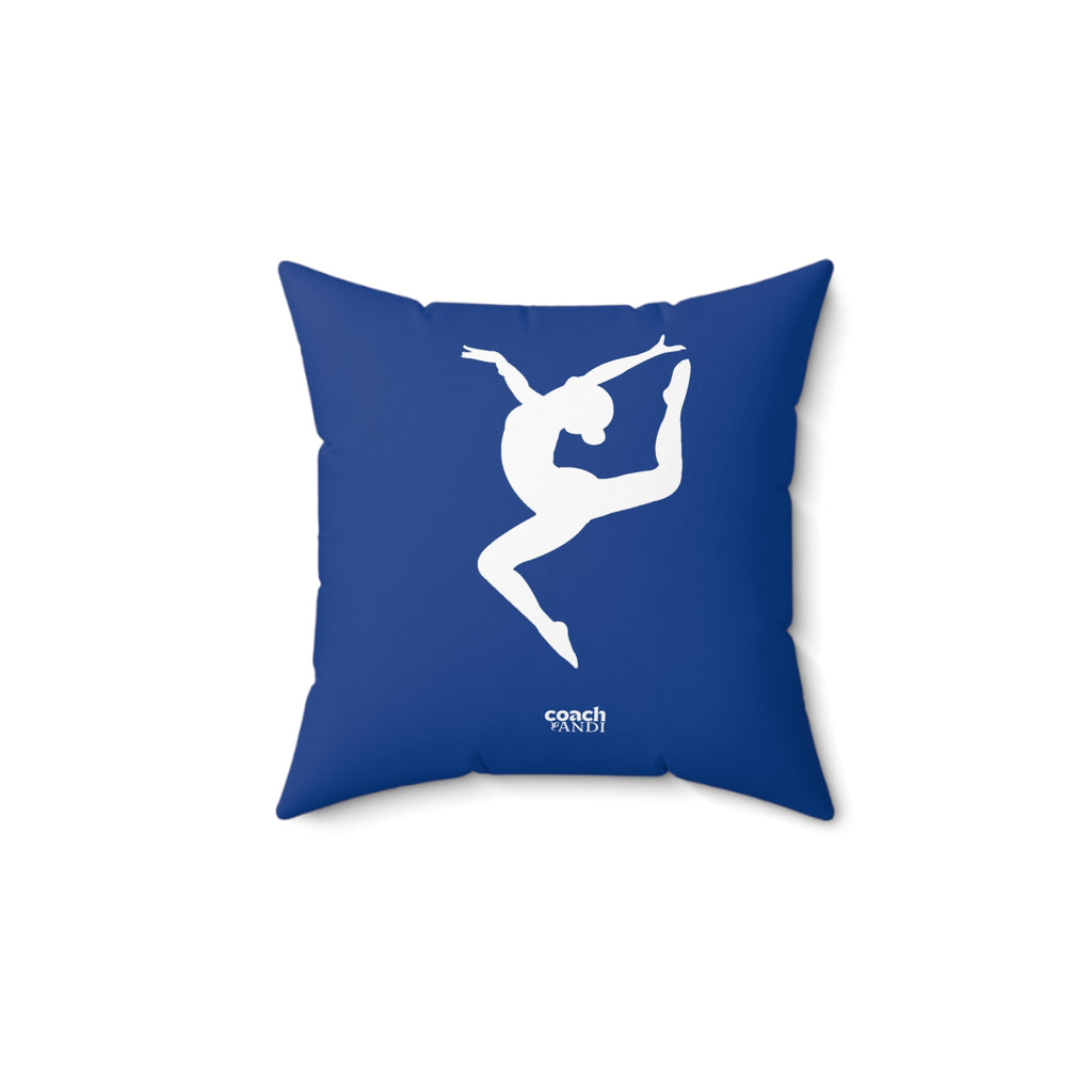 Always Be A Gymnast-Blue (Spun Polyester Square Pillow)