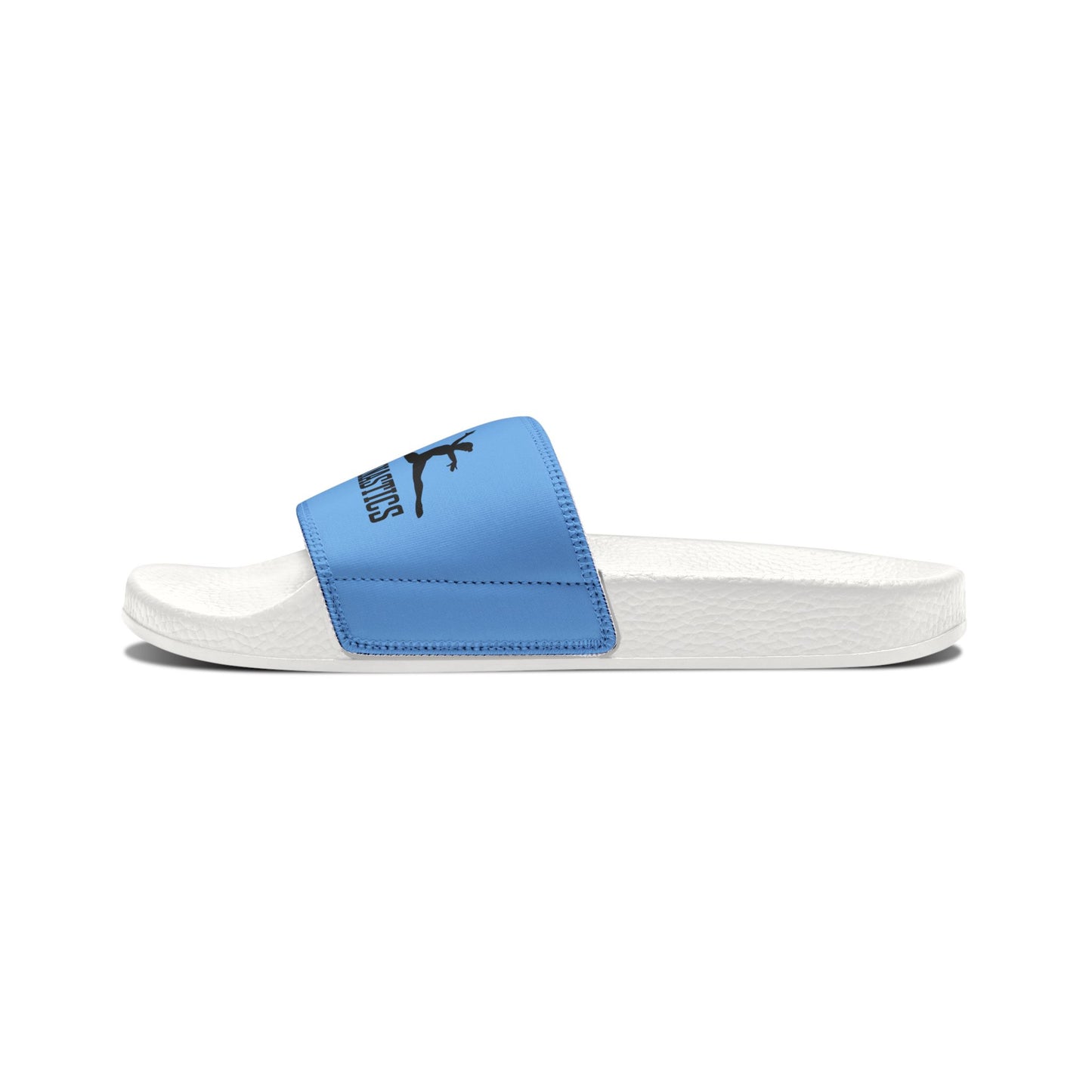 Peace, Love, Gymnastics- Lt Blue (Youth Removable-Strap Sandals)